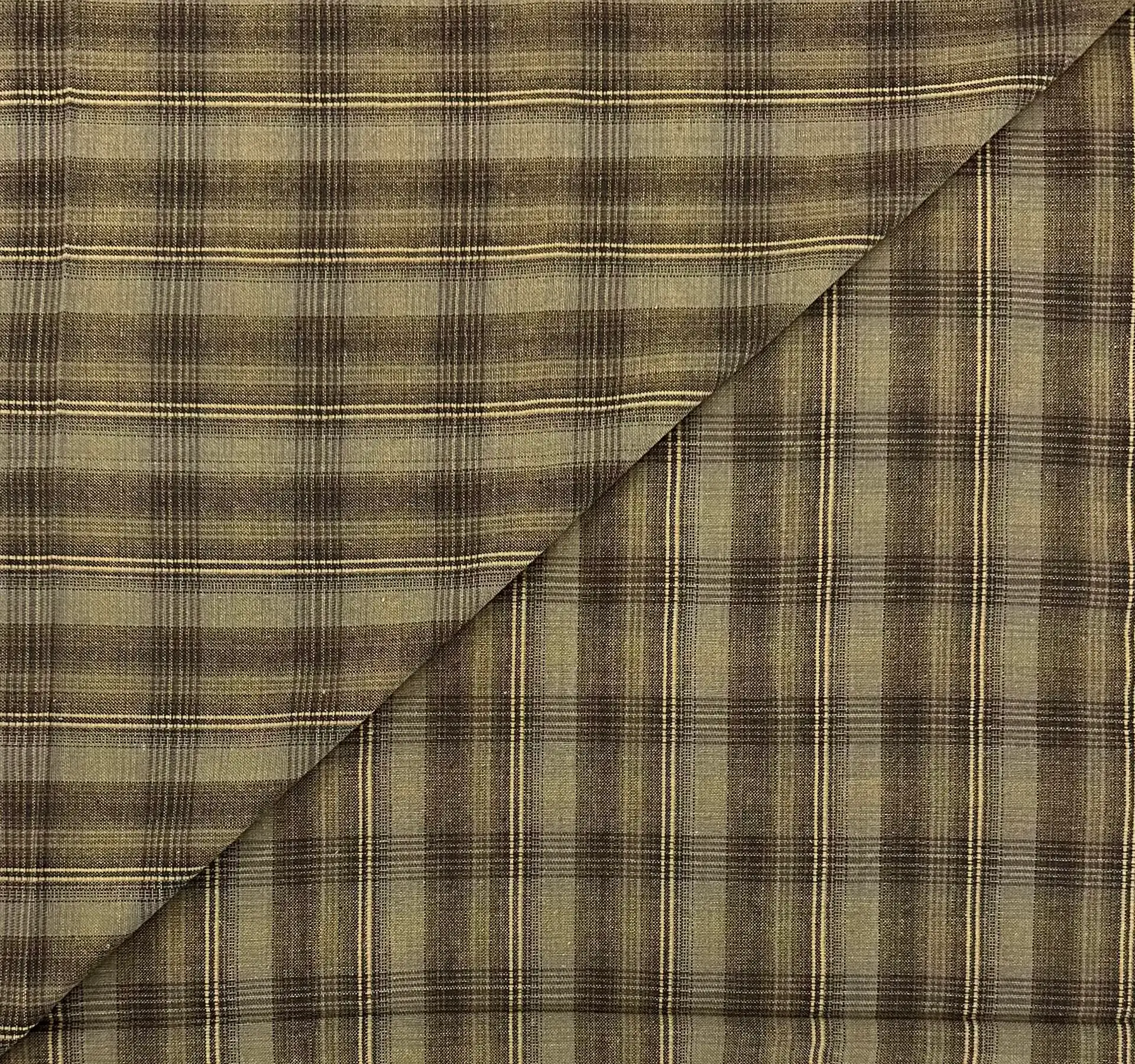 Cotton Novelty Plaid in Moss Wheat