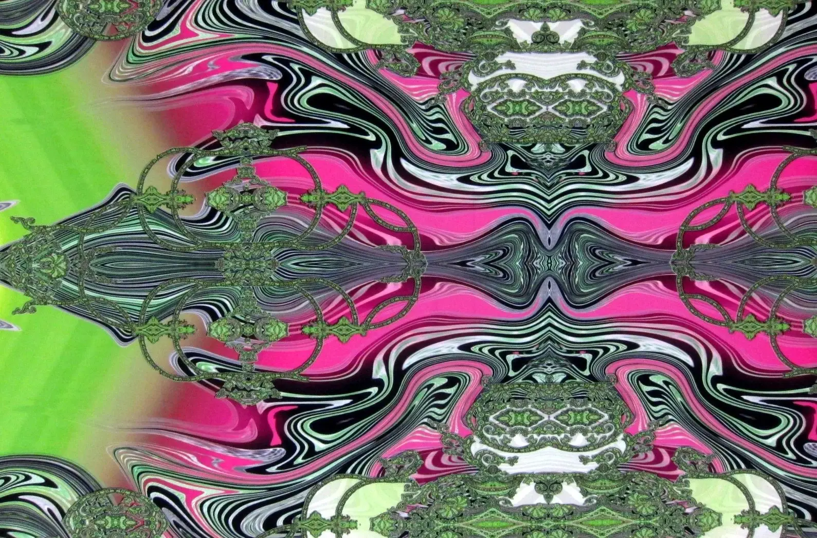 Scuba Knit Panel With Psychedelic Deco Print