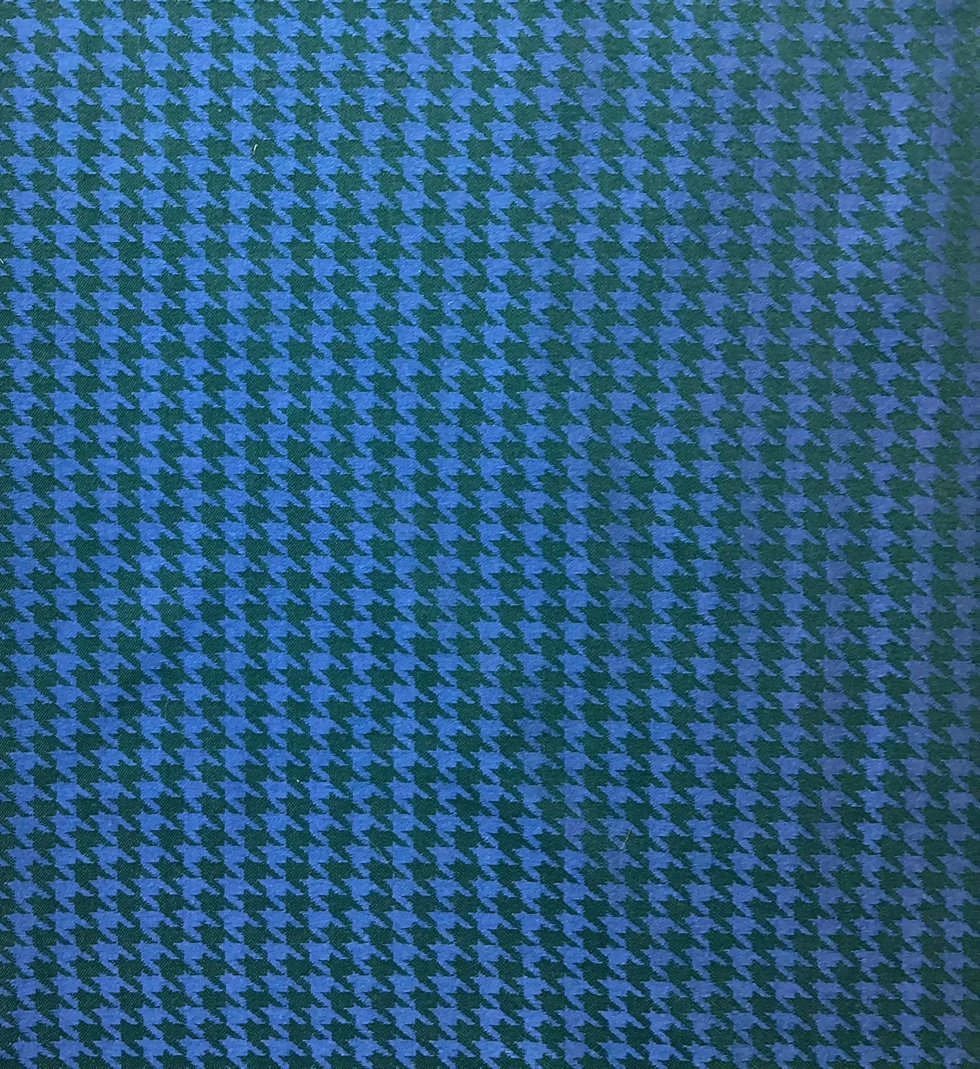 Silk & Wool Jacquard Houndstooth Pattern In Lake