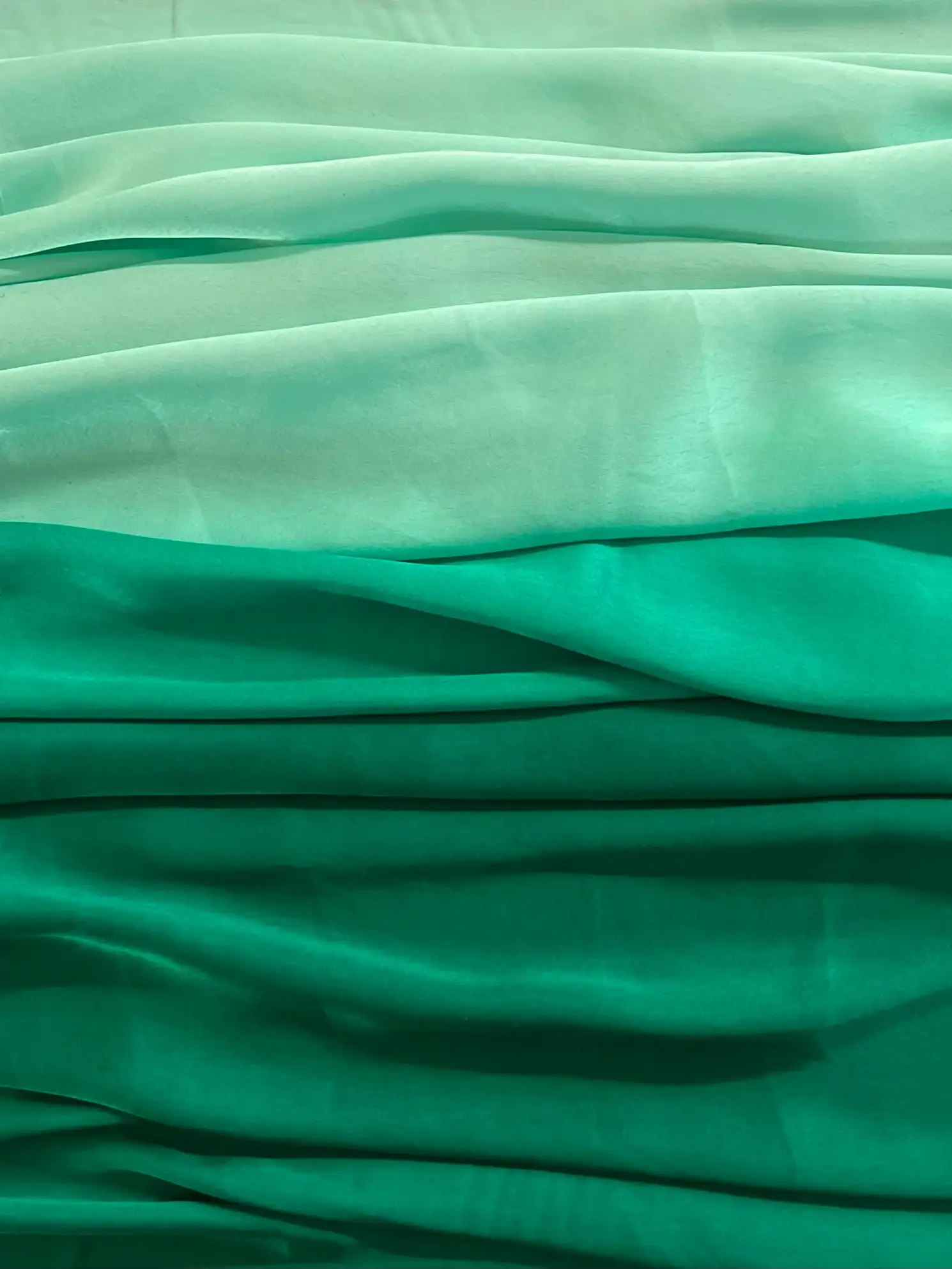 Ombre Polyester Charmeuse in Green