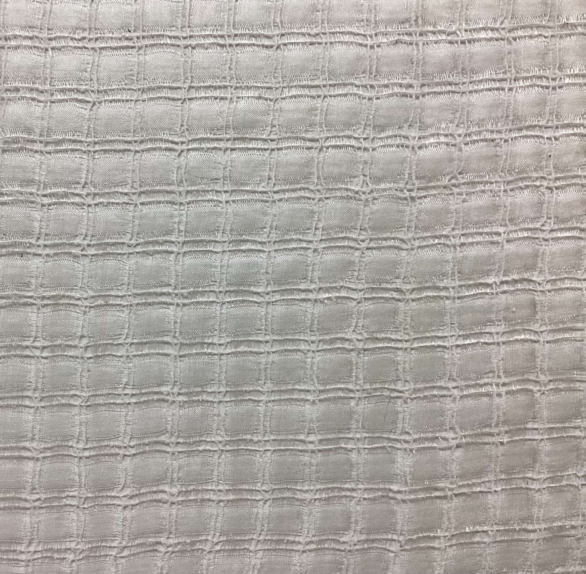 100% Silk Novelty Checkerboard Pattern In Eggshell