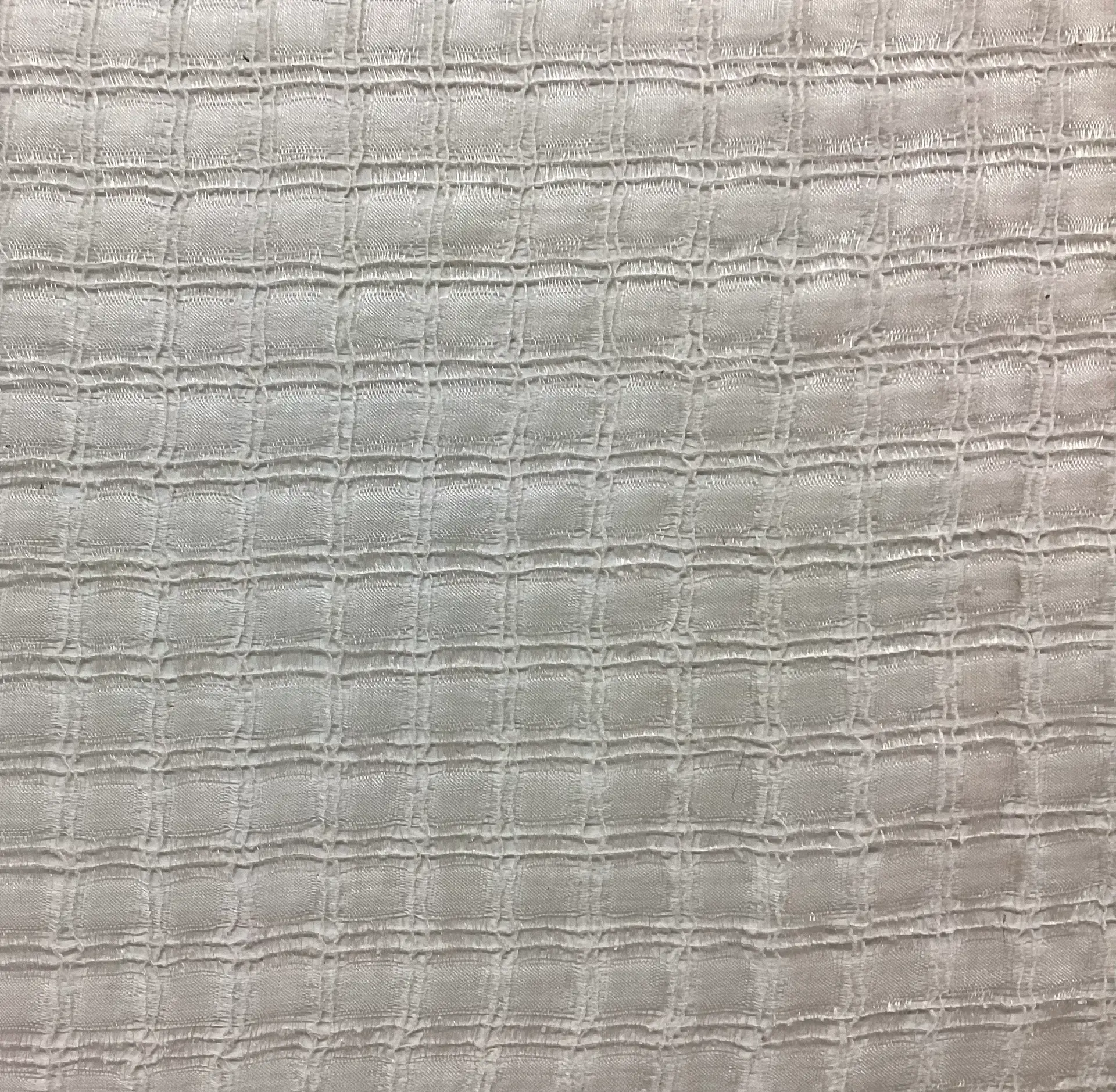 100% Silk Novelty Checkerboard Pattern In Eggshell
