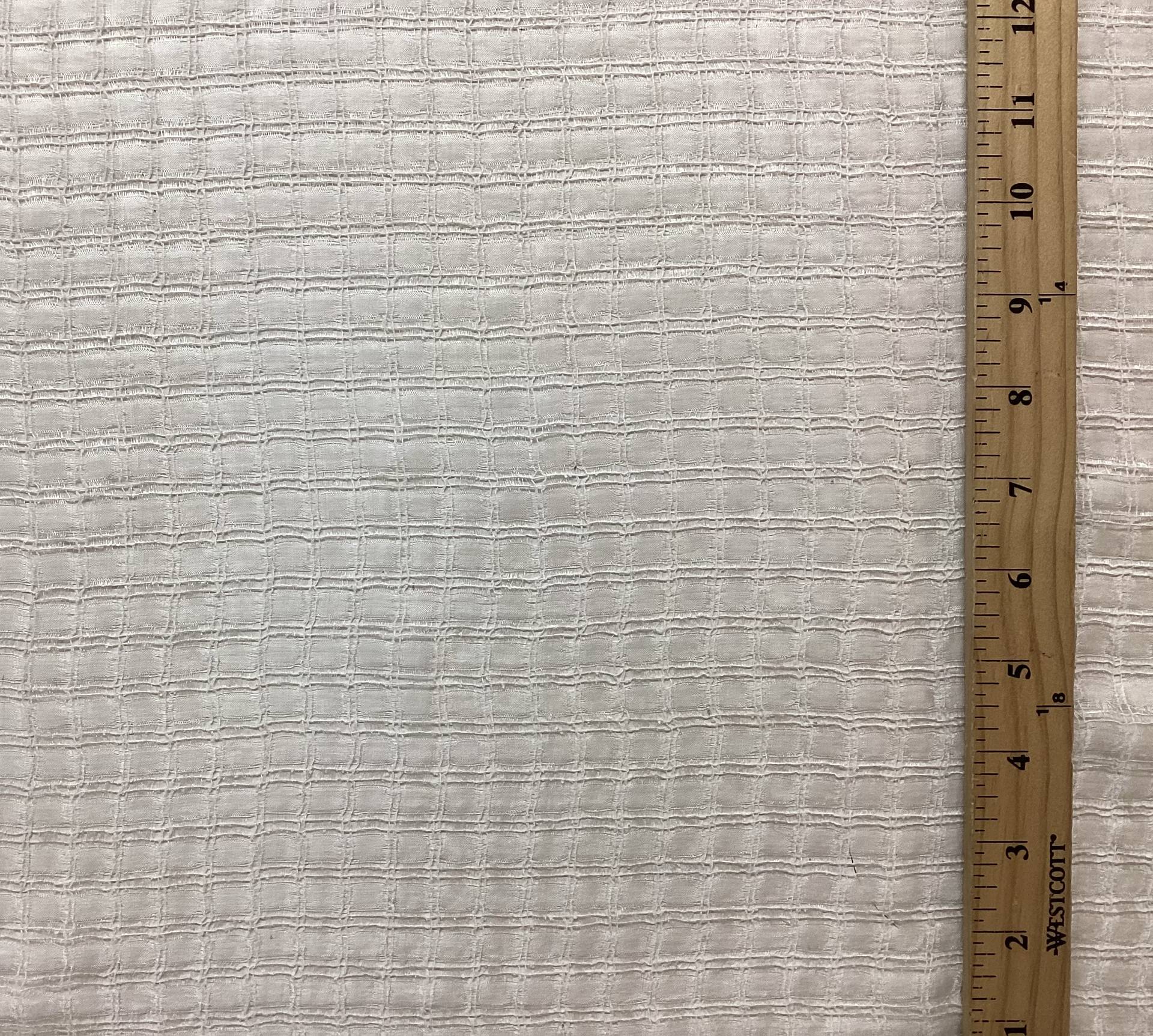 100% Silk Novelty Checkerboard Pattern In Eggshell