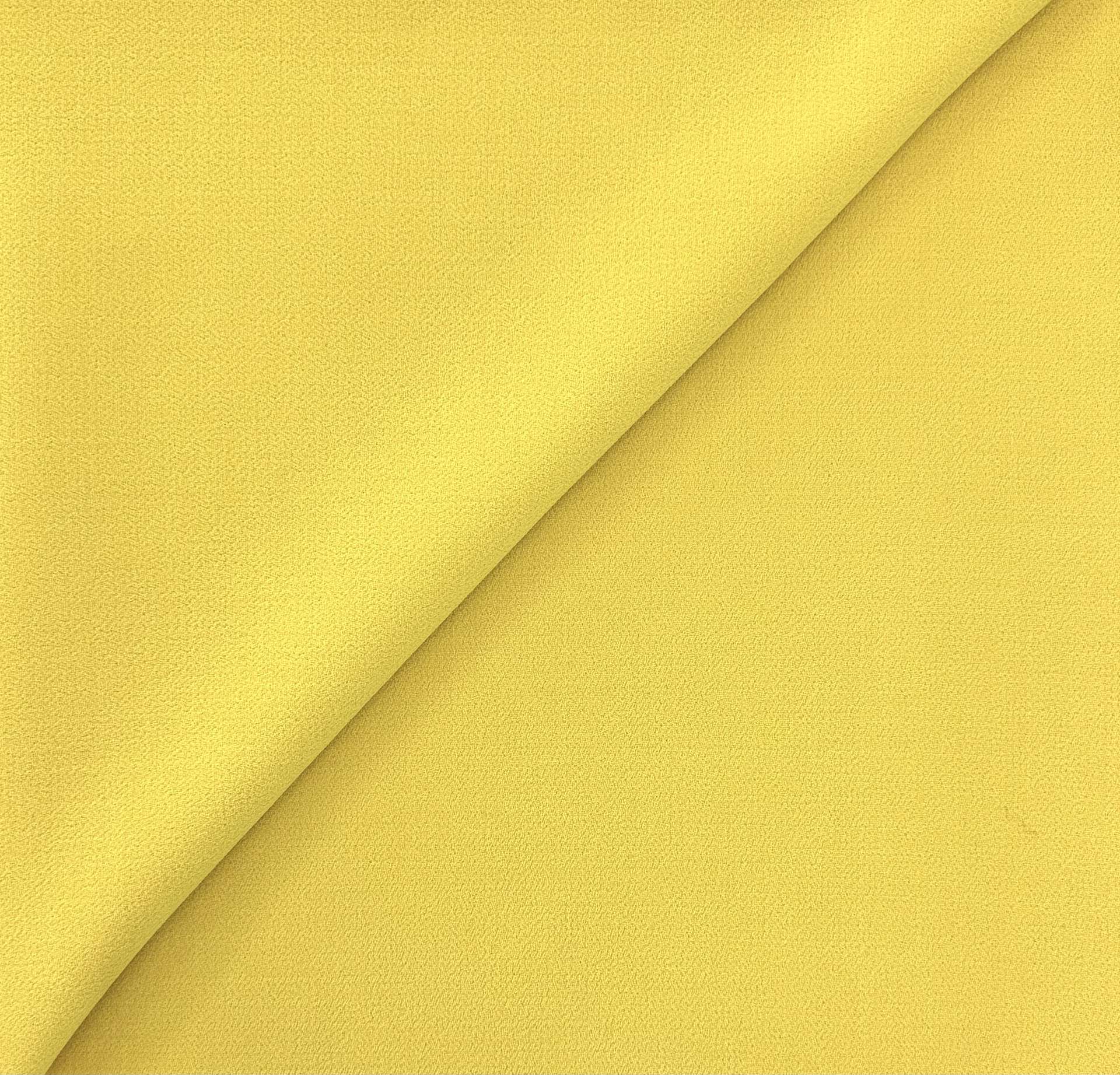 Italian Virgin Wool Double Crepe in Lemon Yellow