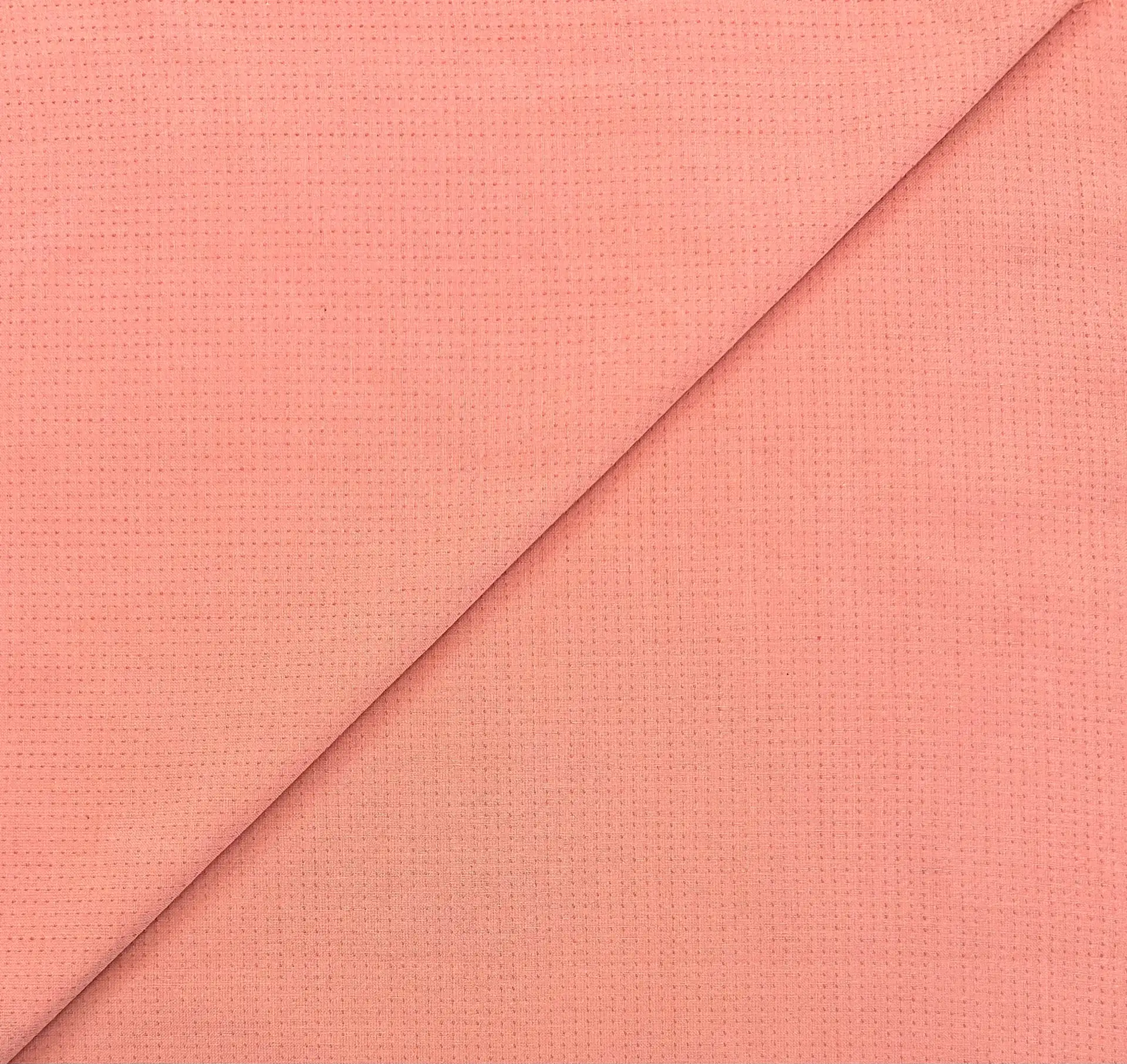 Imported Woven Cotton Topstitch Dot in Rose