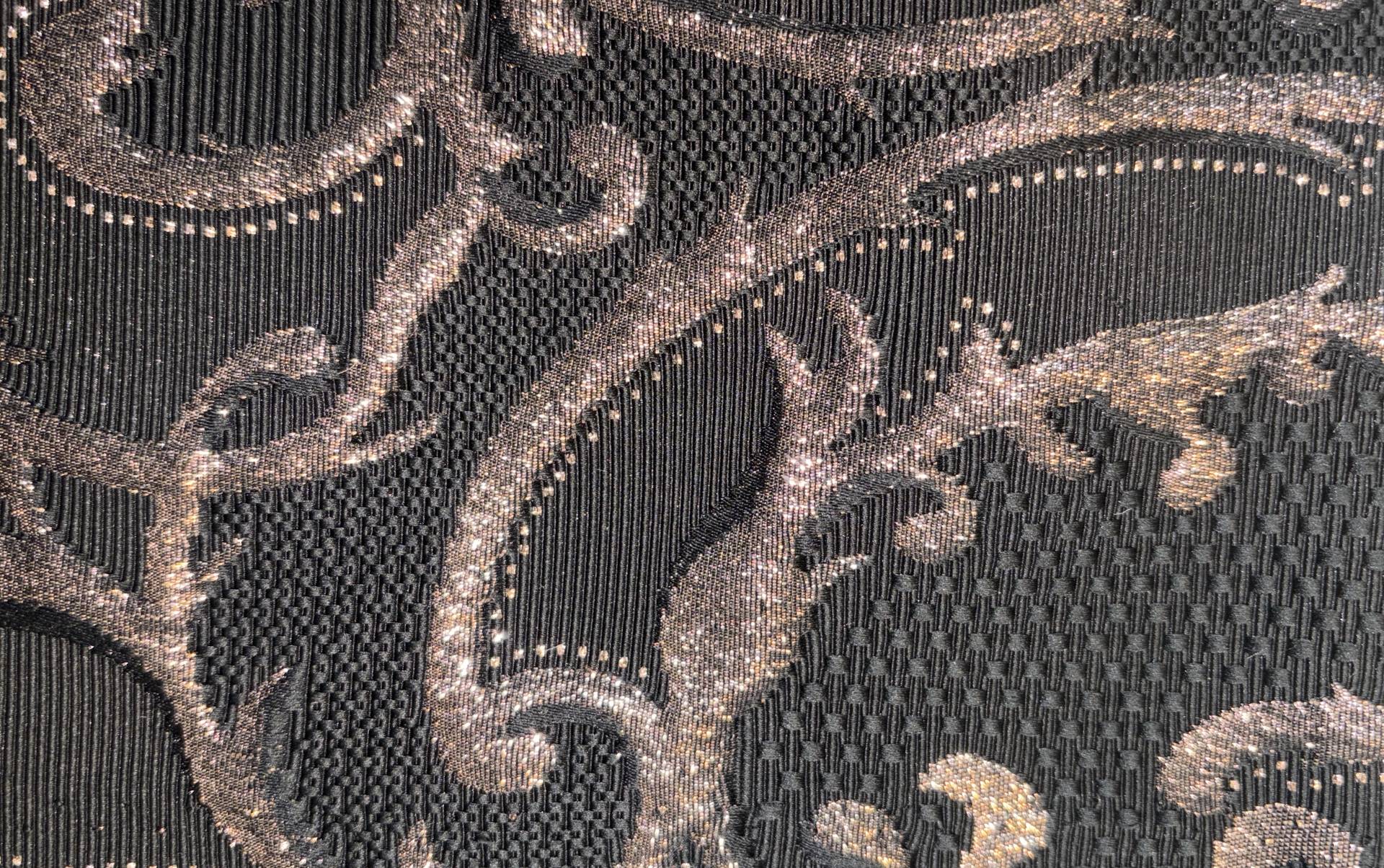 Made in Italy Metallic Multi Textured Brocade in Black/Pewter