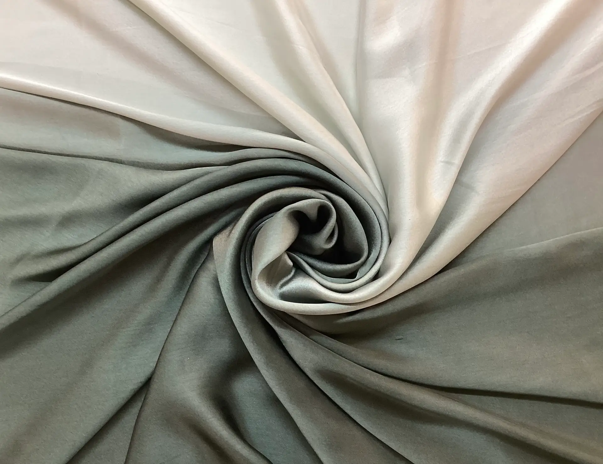 Ombre Polyester Charmeuse in Sage