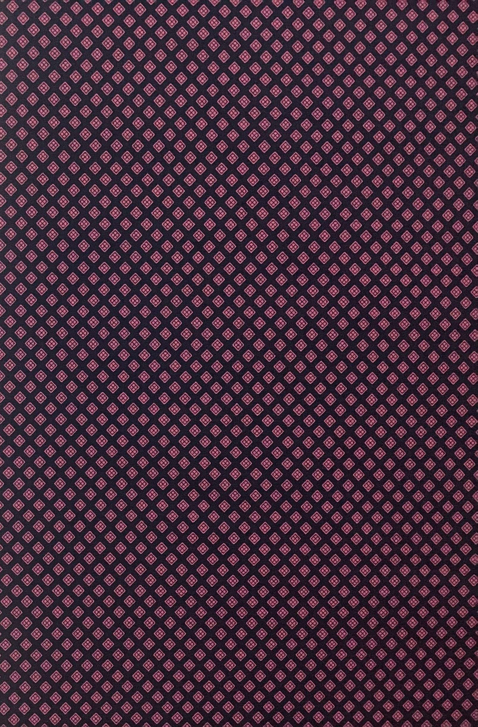 DNP IMPORTED COTTON SHIRTING Geometric PRINT In Fuchsia On Navy