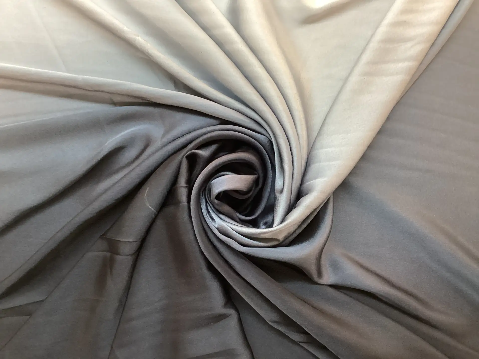 Ombre Polyester Charmeuse in Gray