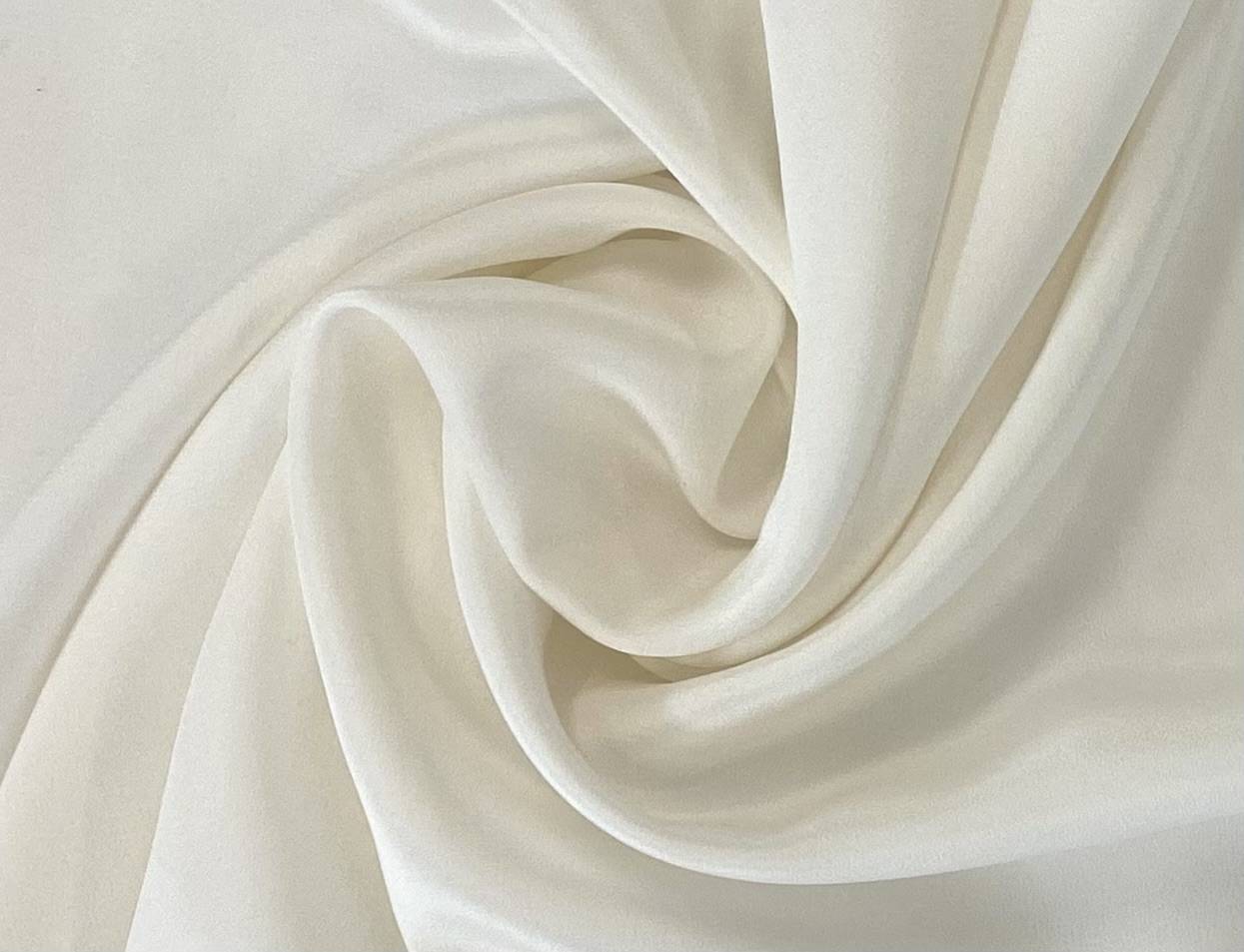 Pure Silk Crepe De Chine in White
