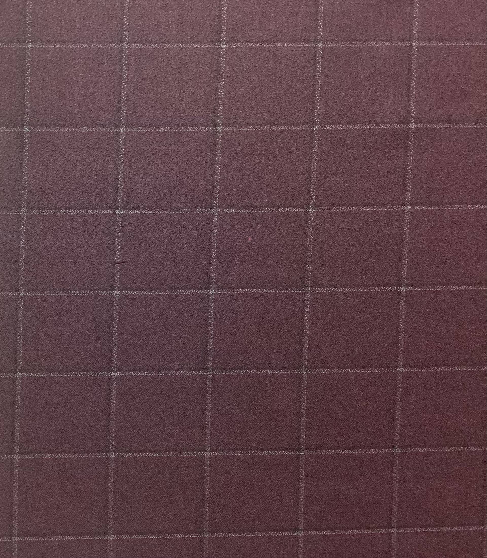 100% Wool Super 110s Window Pane in Burgundy