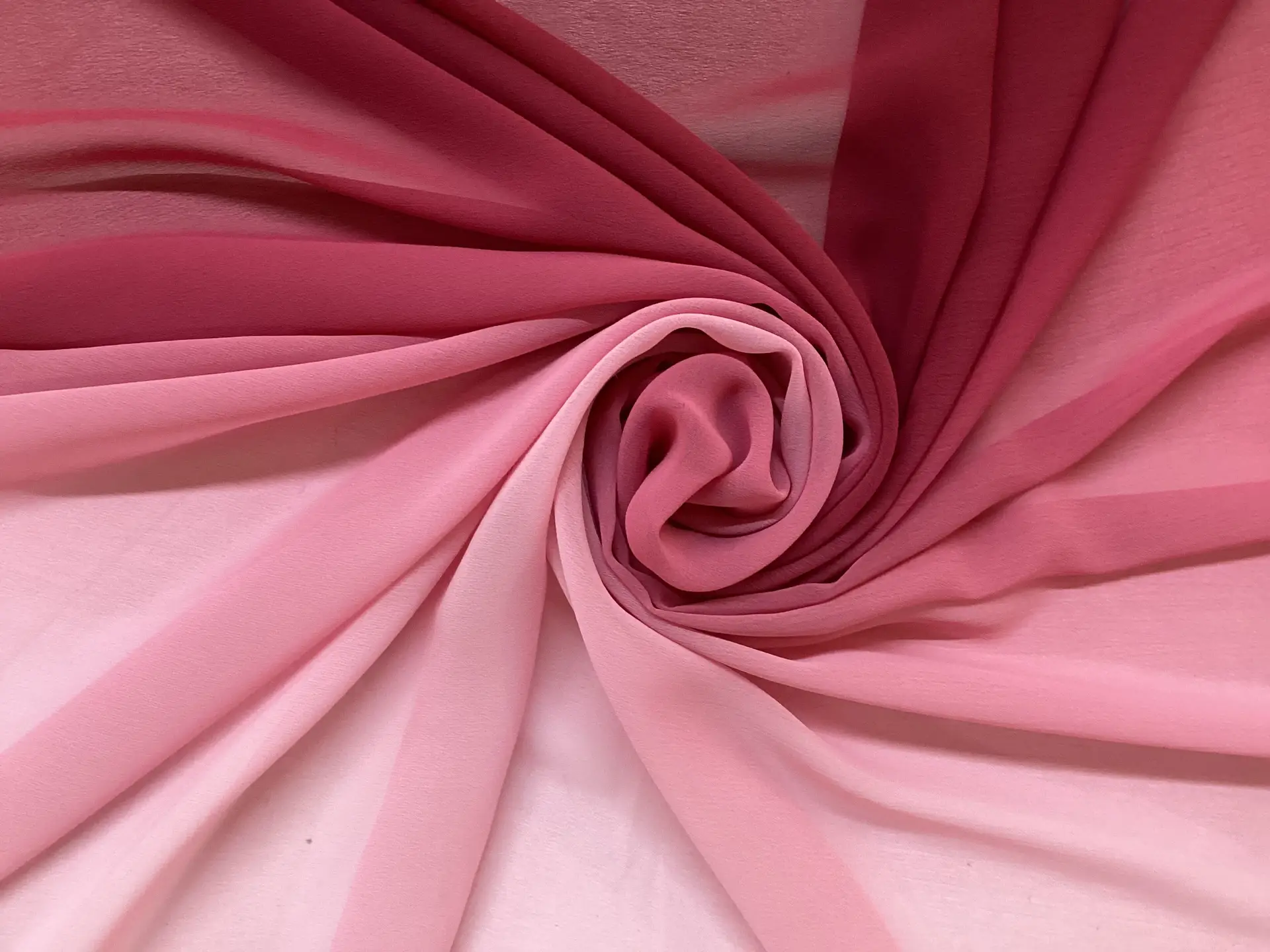 Ombre Polyester Chiffon in Wine