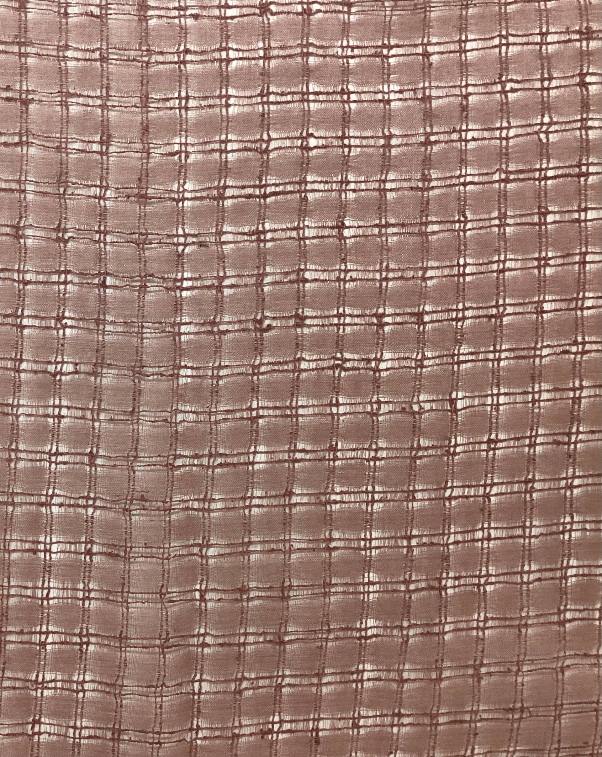 100% Silk Novelty Checkerboard In Dusty Rose