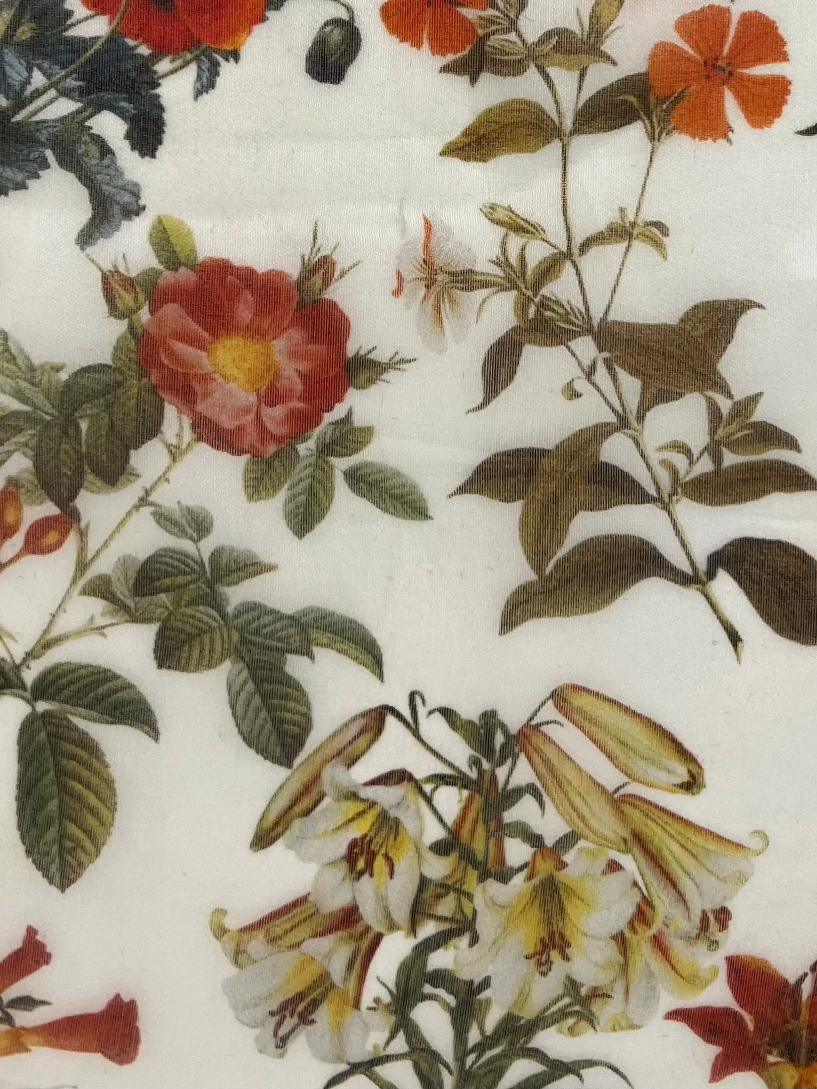 Printed Silk Organza "Lilly's Garden"