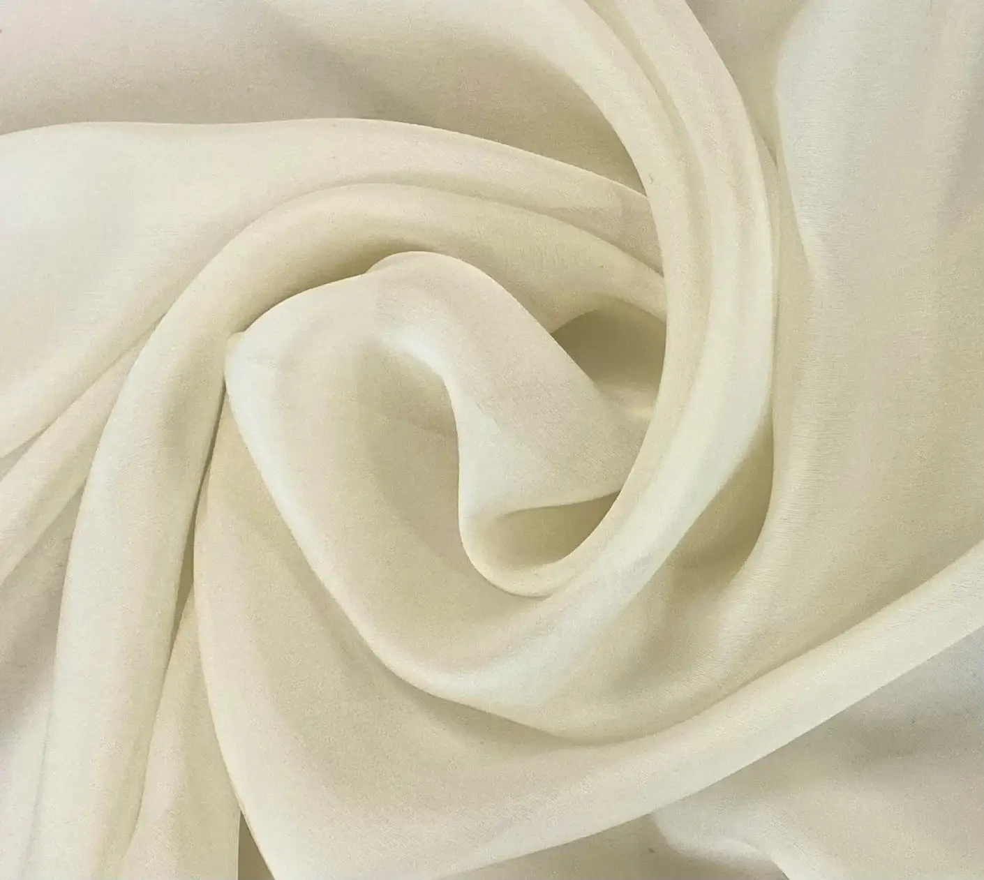Silk Satin Georgette in Satin White