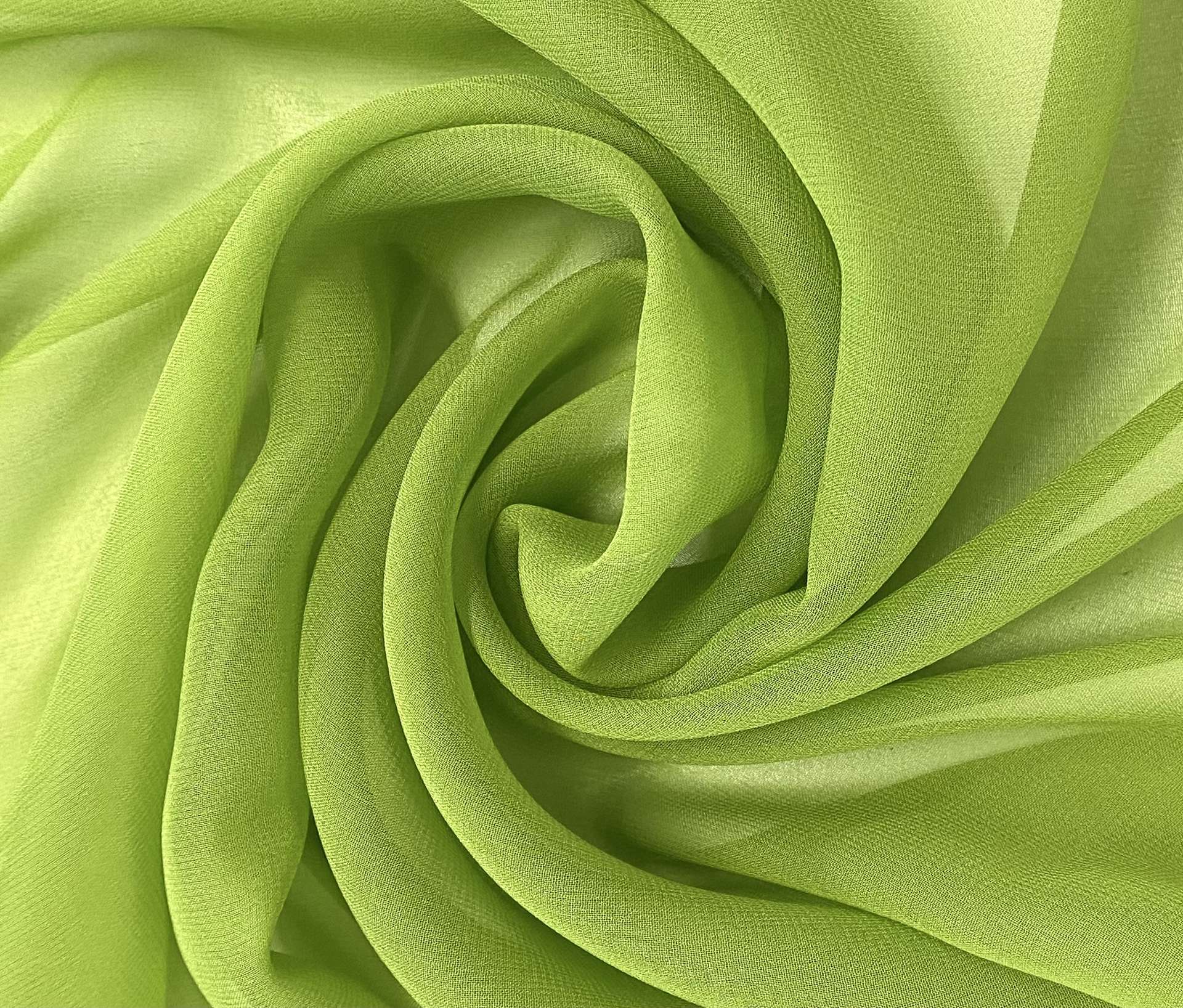 Pure Silk Chiffon in Apple Green