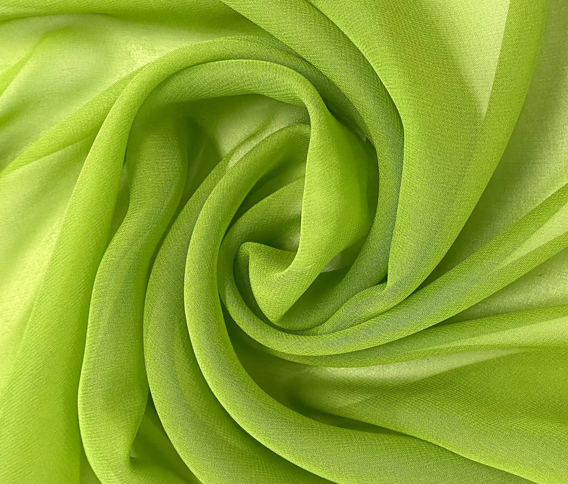 Pure Silk Chiffon in Apple Green
