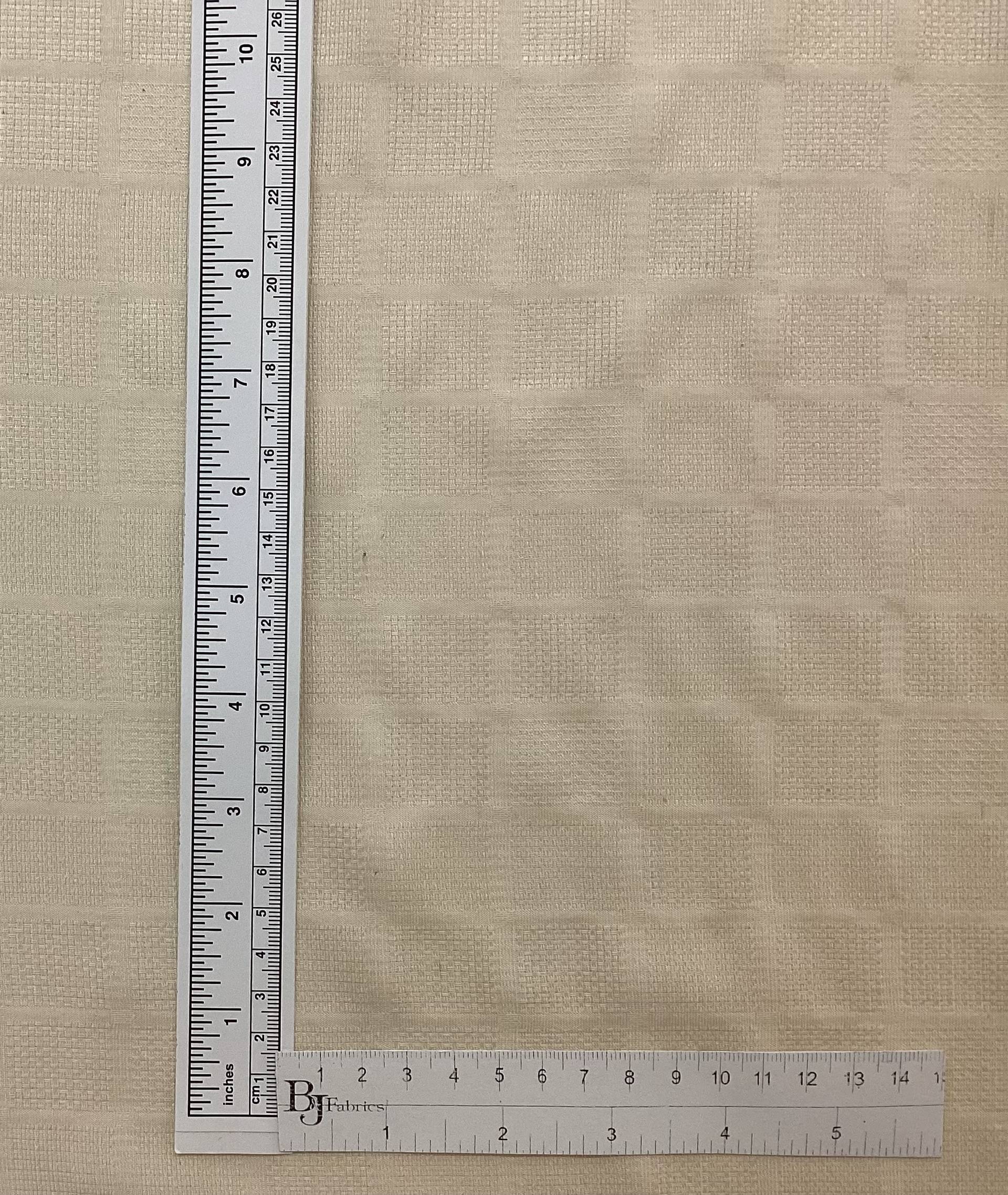 Made in Italy Pure Silk Mini Check Pattern Jacquard in Soybean