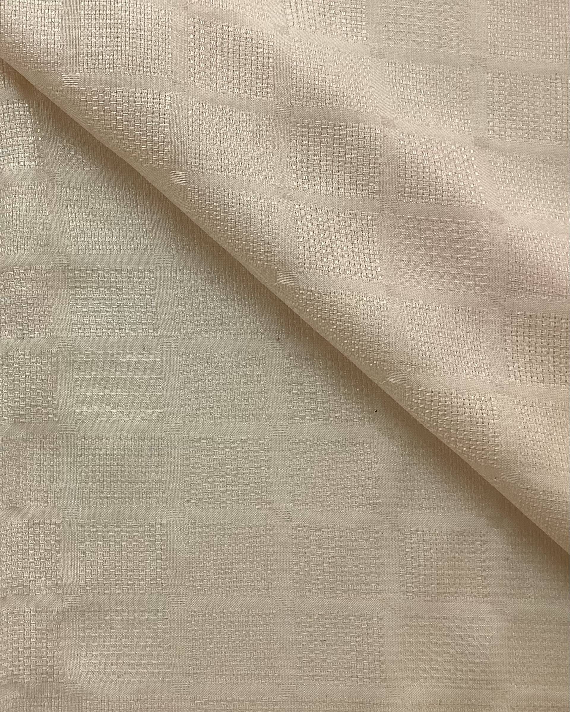 Made in Italy Pure Silk Mini Check Pattern Jacquard in Soybean