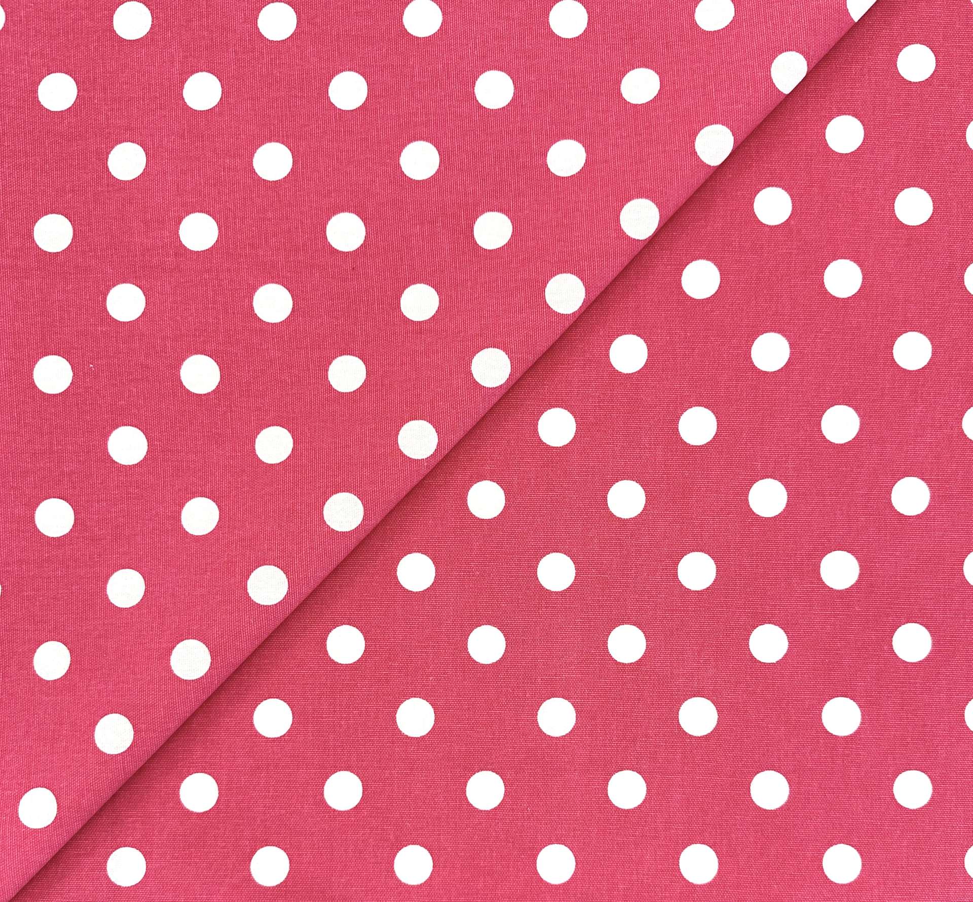 Cotton Canvas Polka Dot in Fuchsia White