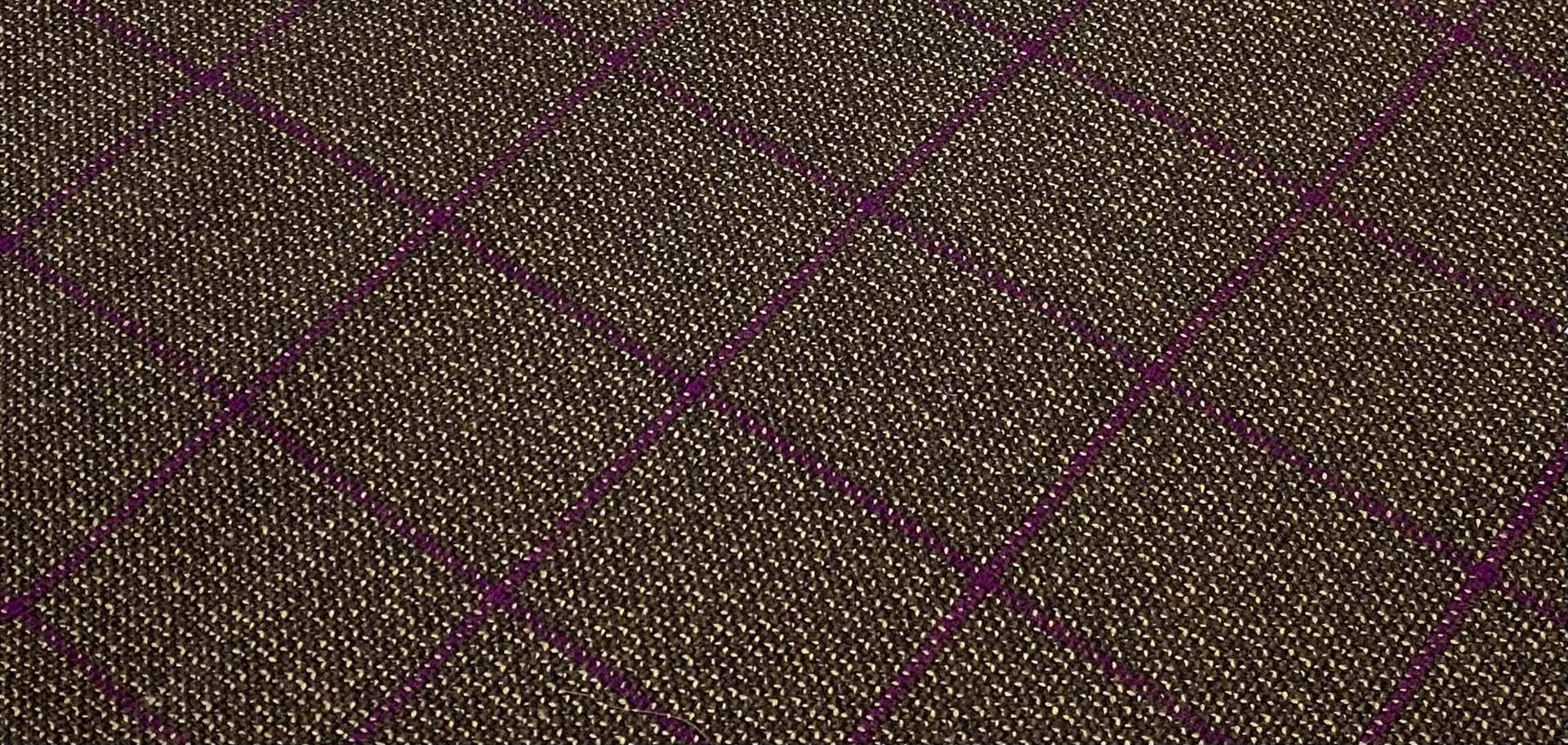 Wool Windowpane Plaid Fabric in Warehouse