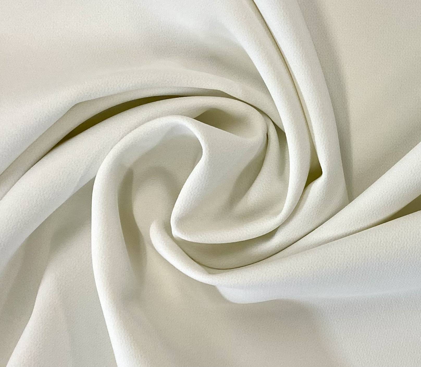 Polyester-Blend Double Stretch Crepe in White