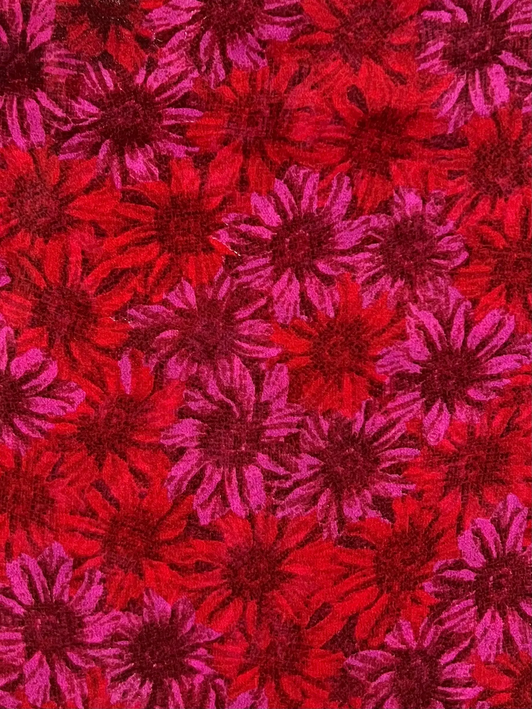 Silk Chiffon Print in Reds