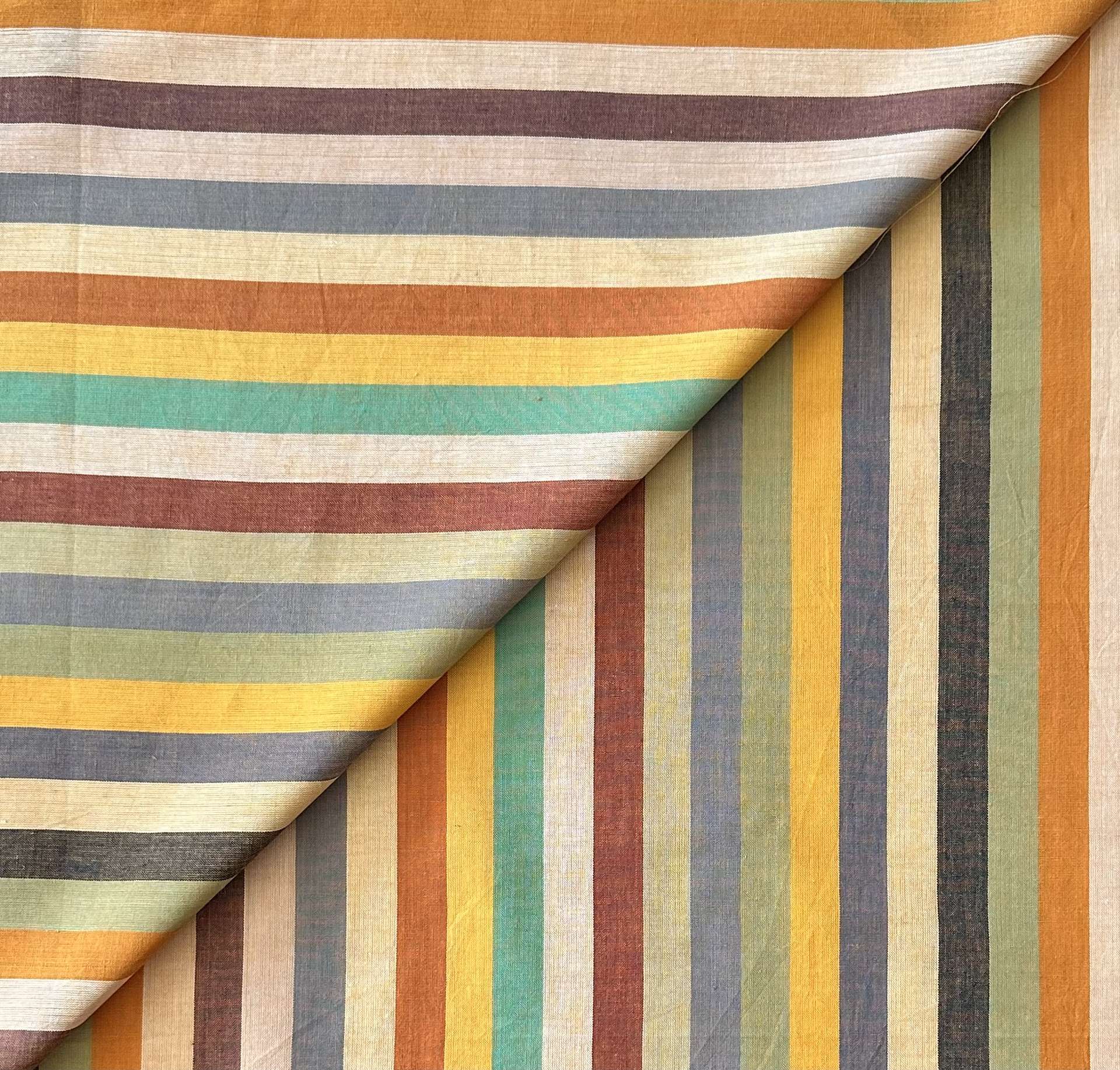 Woven Cotton Voile Stripe in Sepia Multi