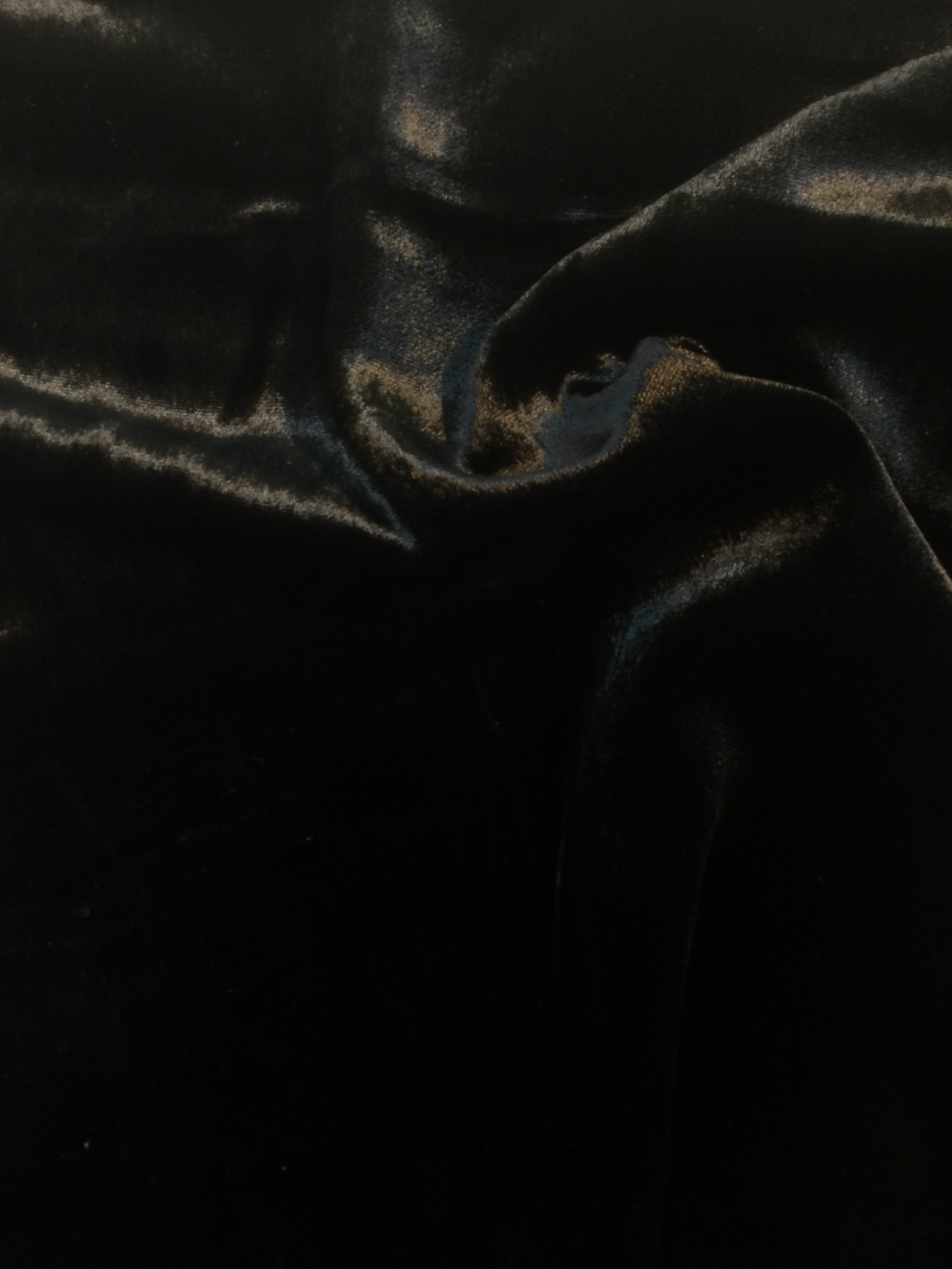 Silk Rayon Velvet in Jet Black