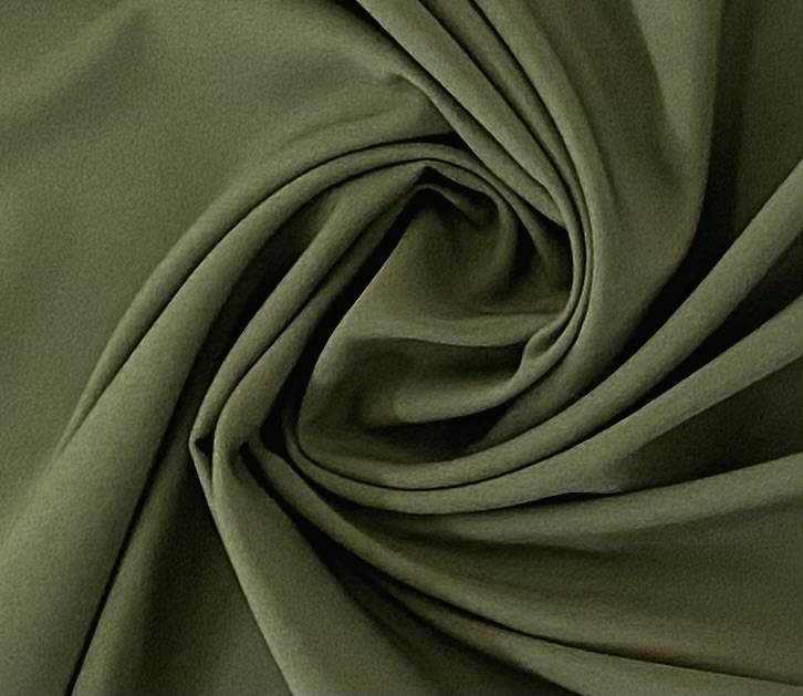 Polyester Crepe De Chine in Olive