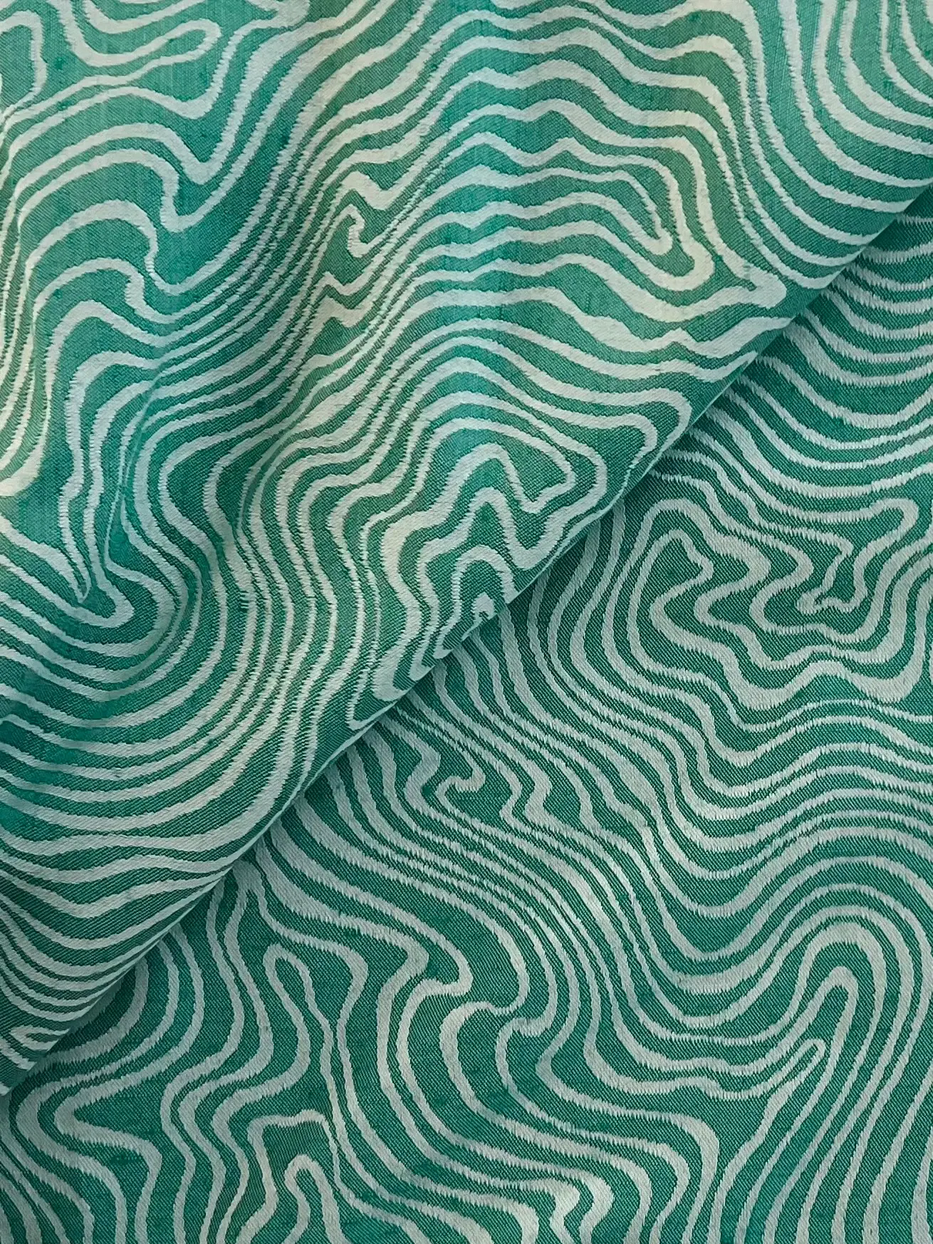 Viscose & Acetate Jacquard In Green