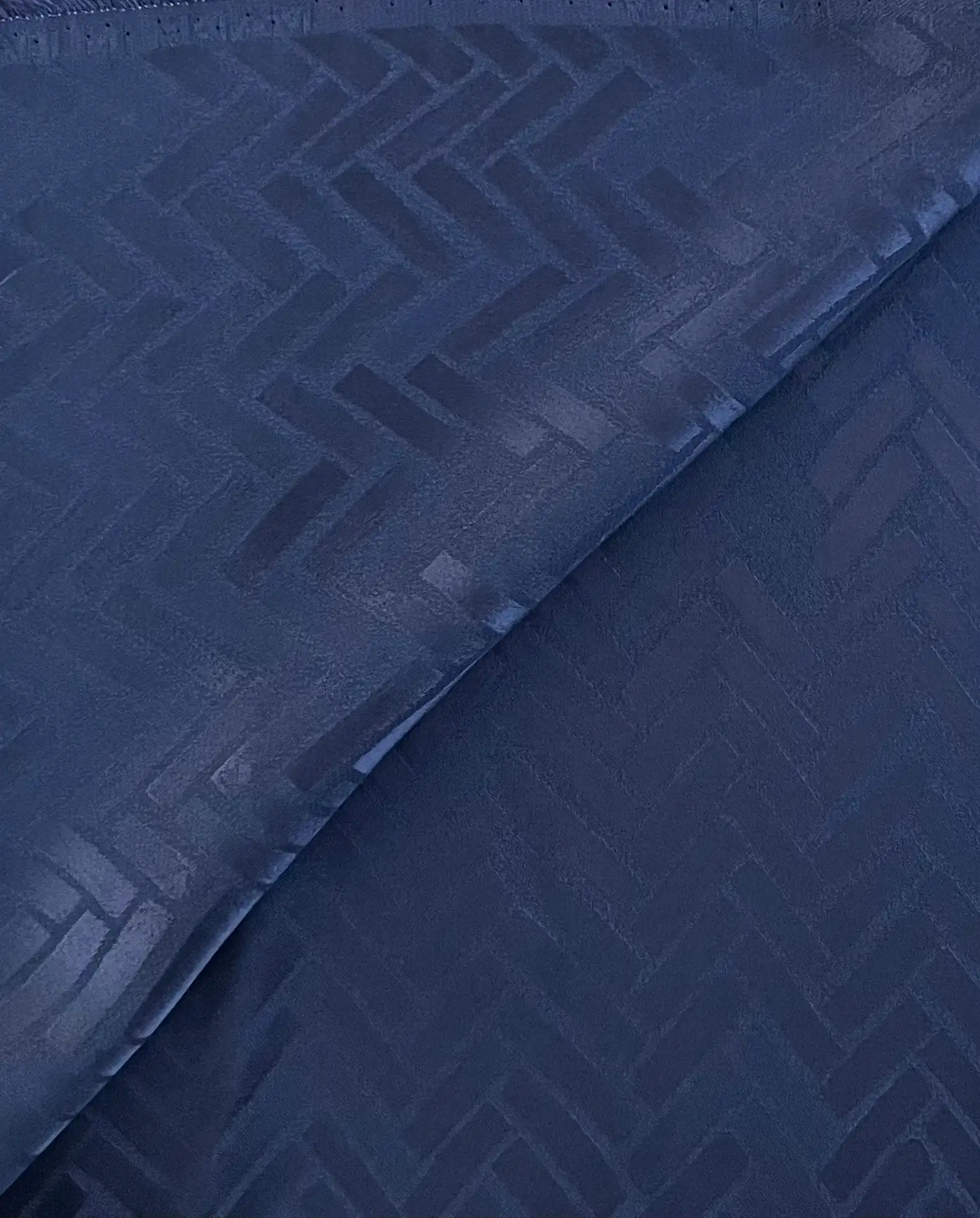 Viscose & Acetate Chevron Jacquard in Cadet Blue