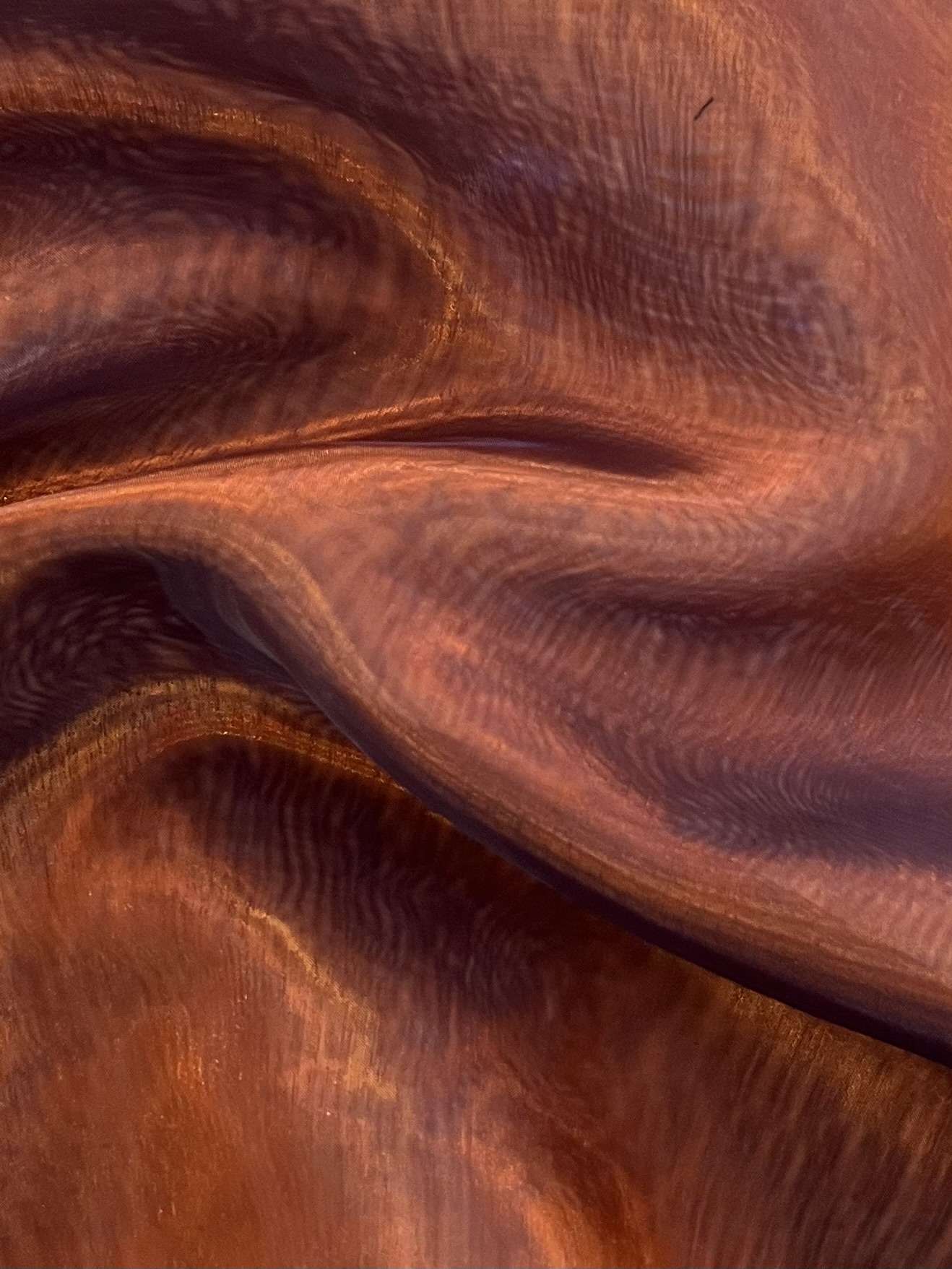 Polyester Extra Fine Iridescent Organza in Blue/Rust