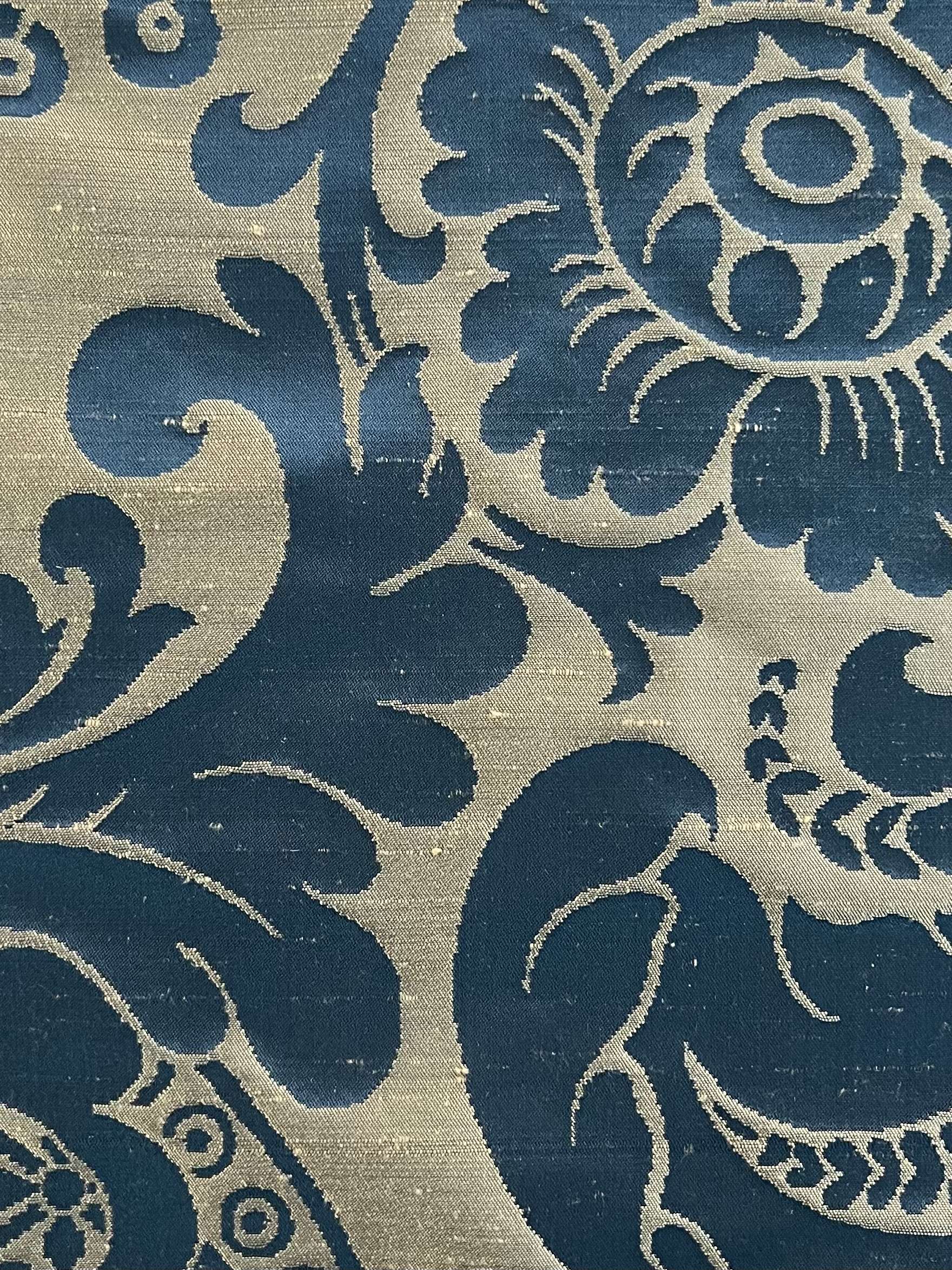 Silk Damask in Cerulean Blue
