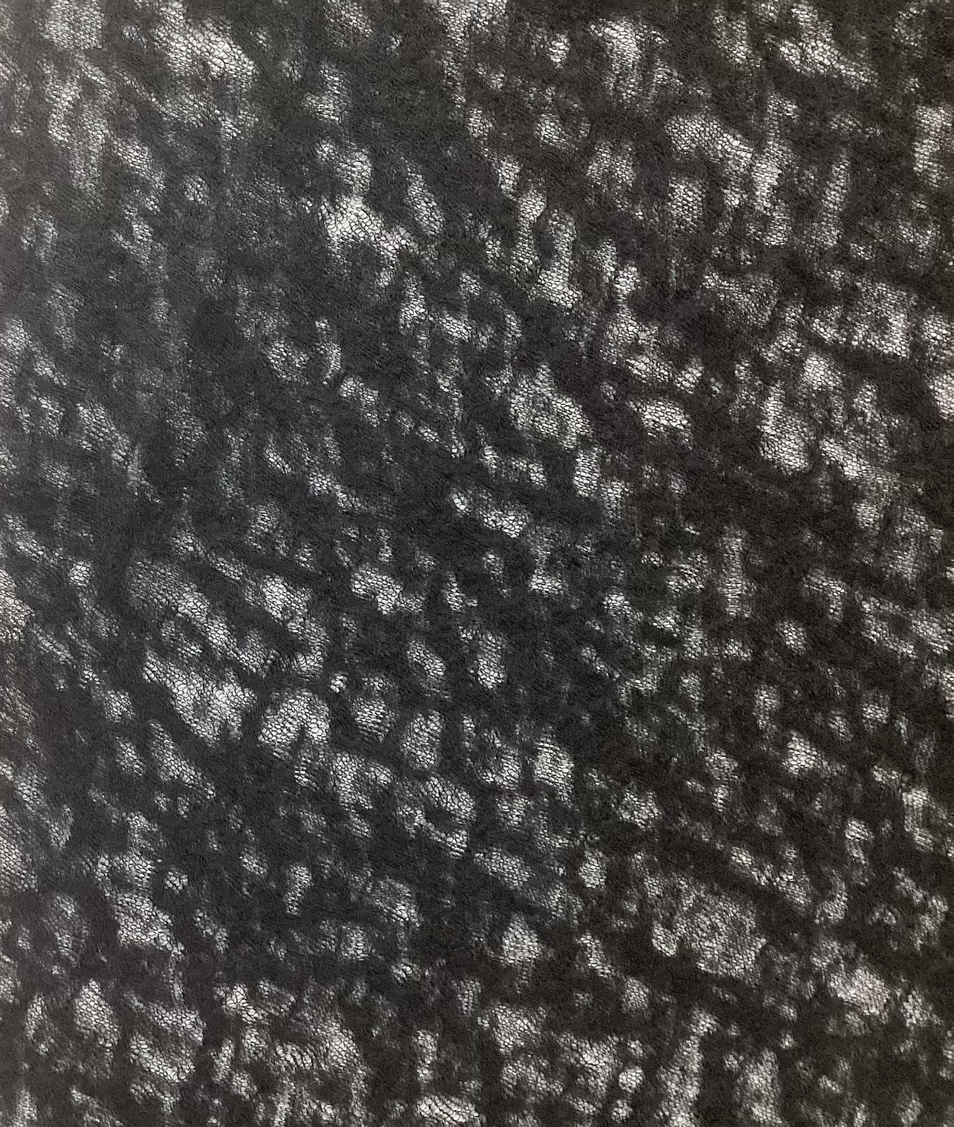 100% Wool Novelty Sheer Knit In Jet Black