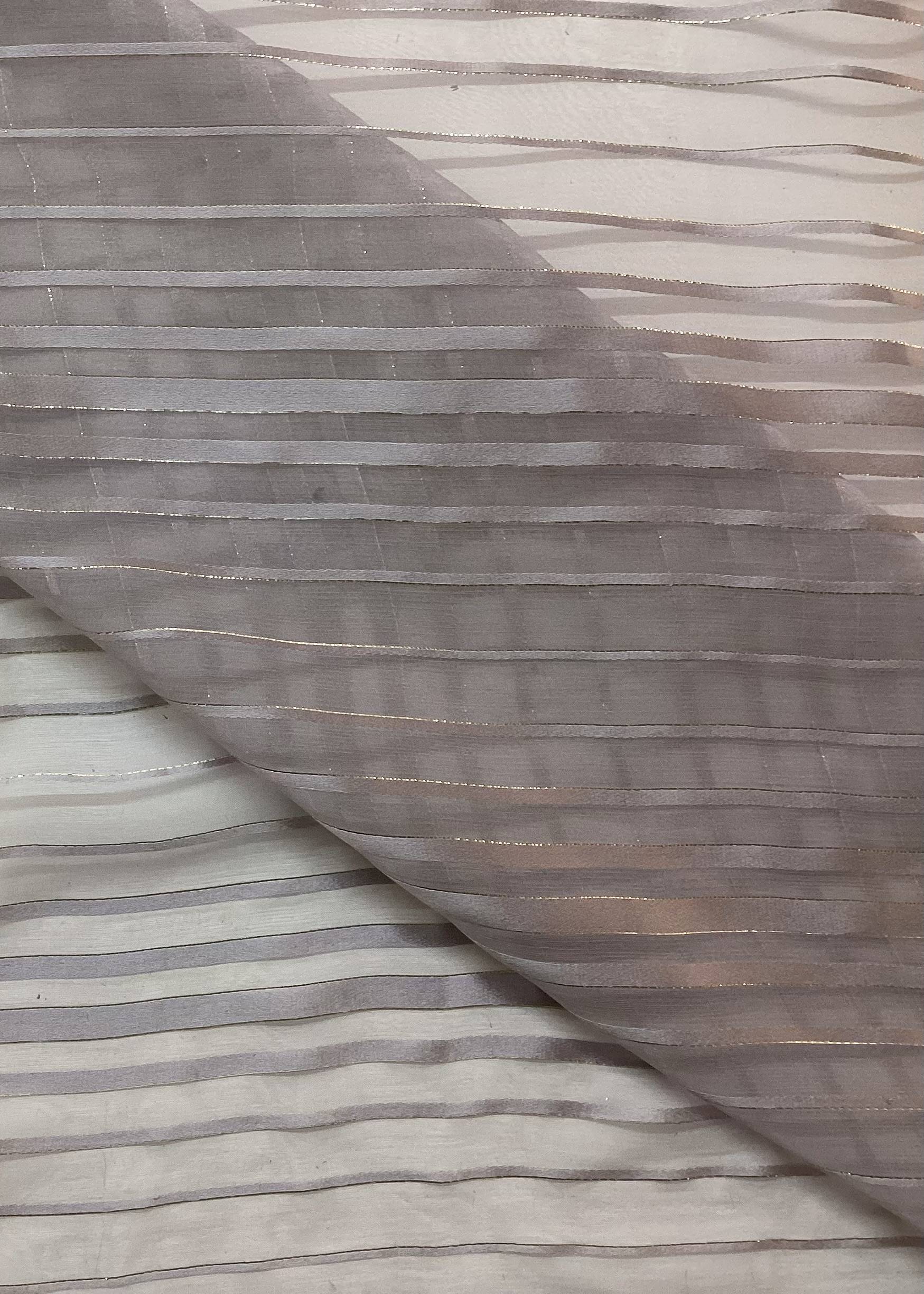 Lurex Burnout Stripe Silk Chiffon In Lilac