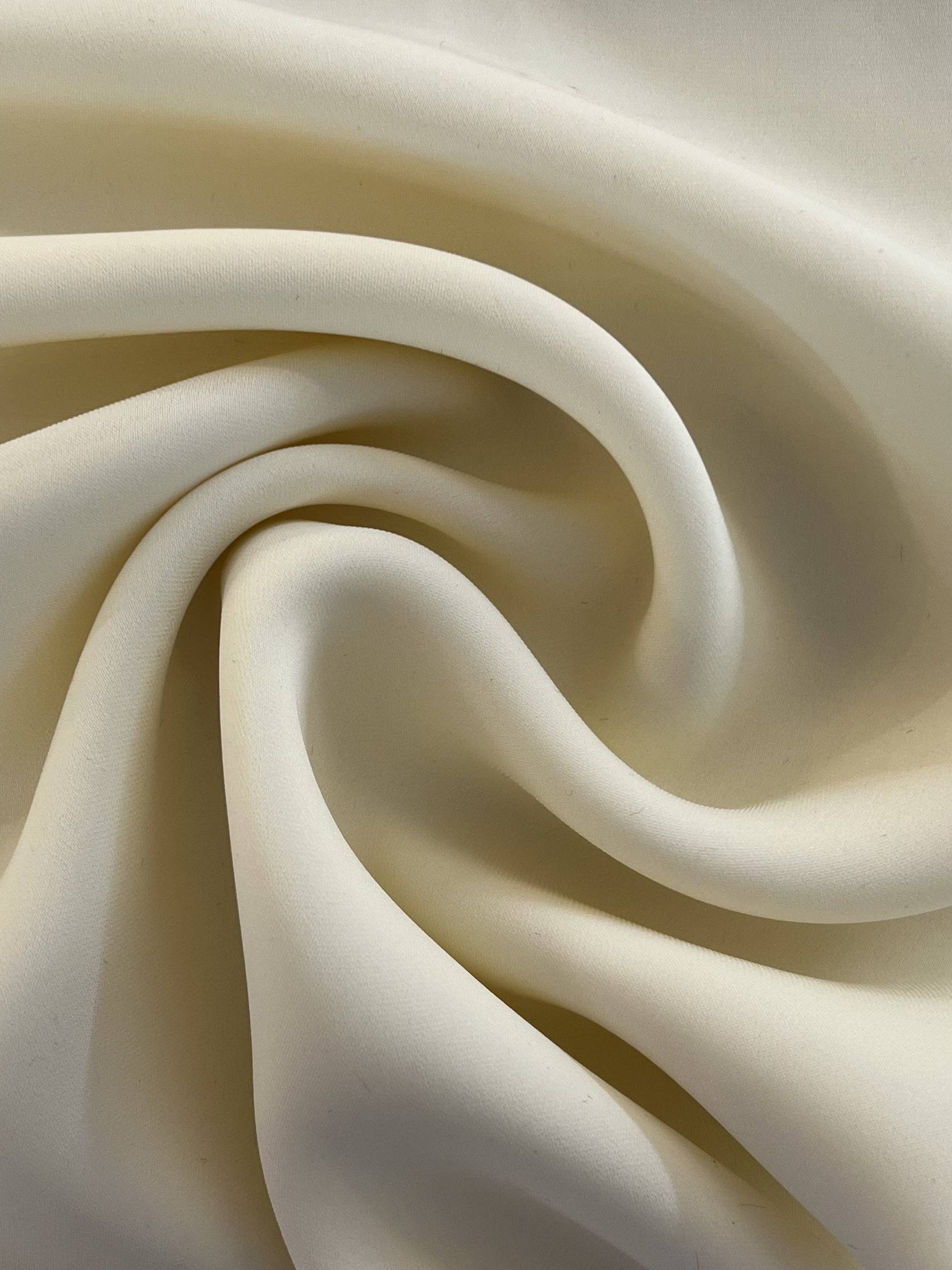 Silk Double Georgette in Warm Ivory