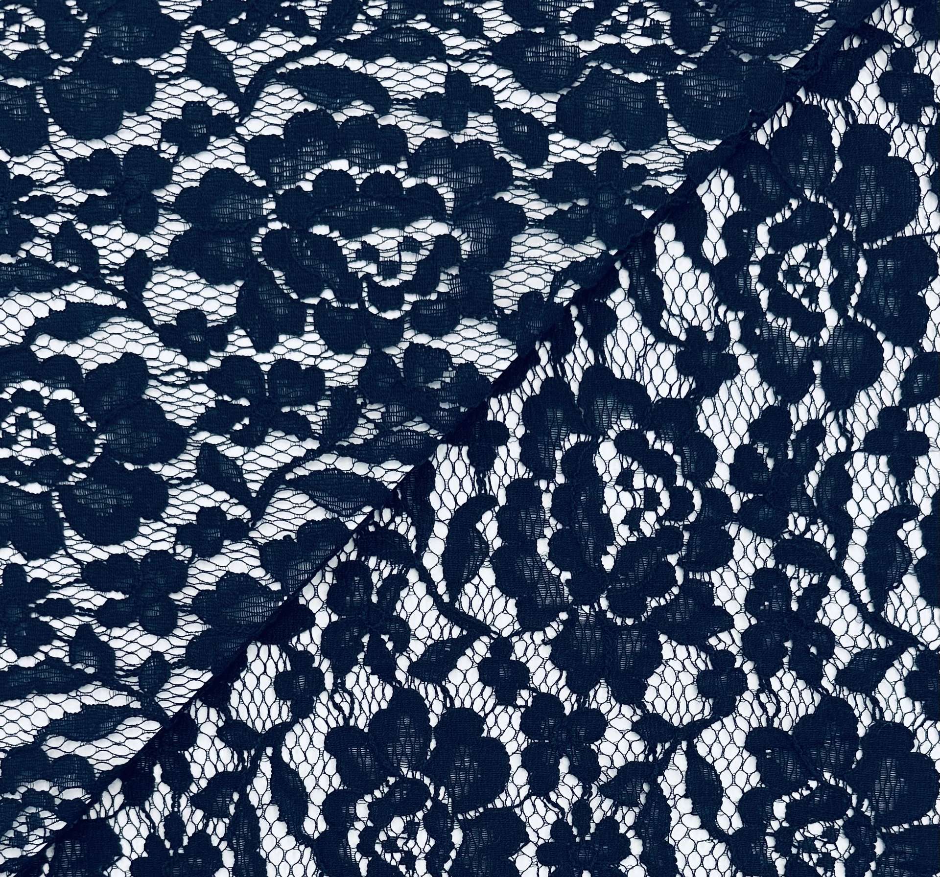 Cotton Blend Lace in Navy