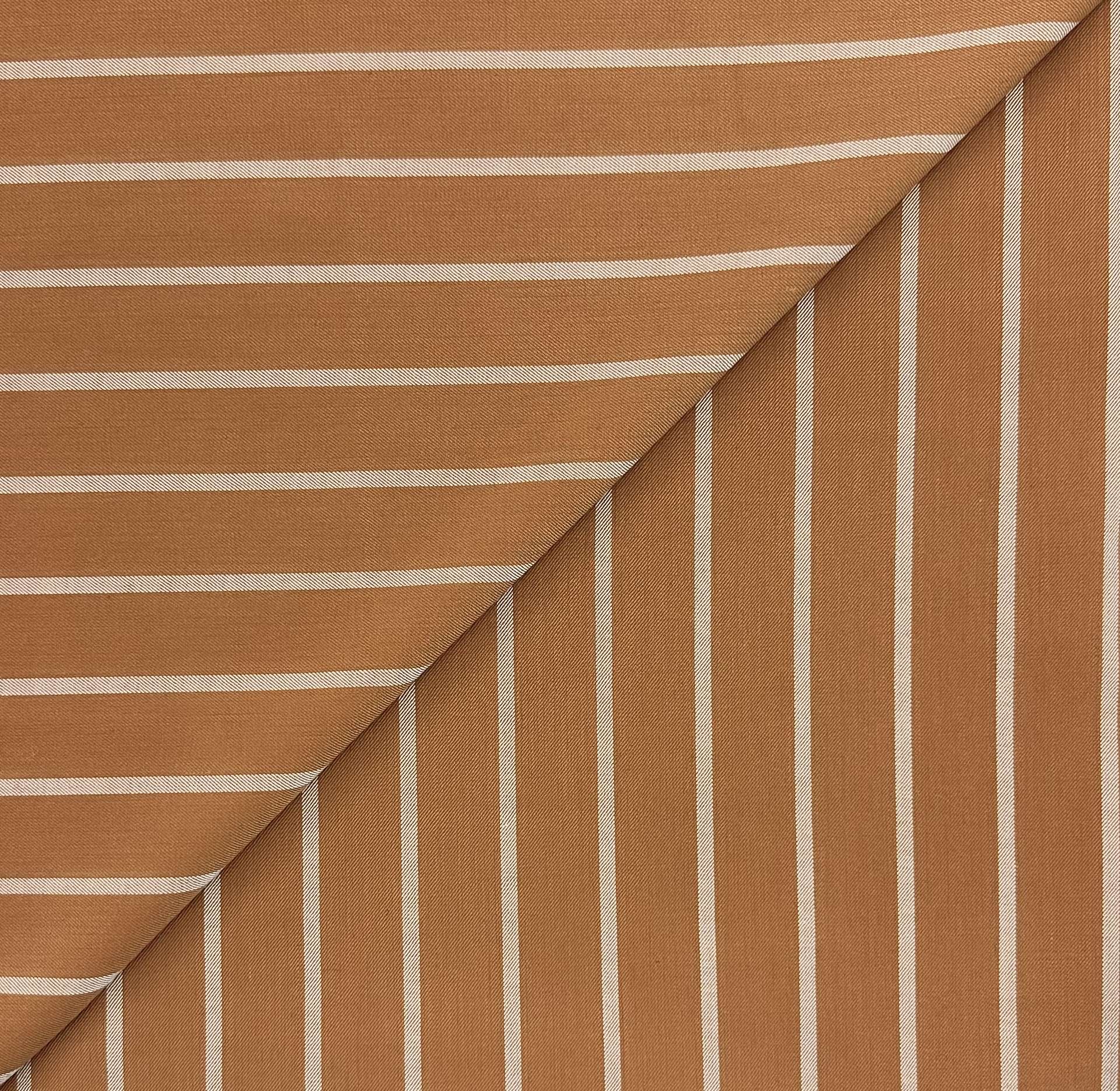 Wool Blend Novelty Stripe in Sandstone Orange White