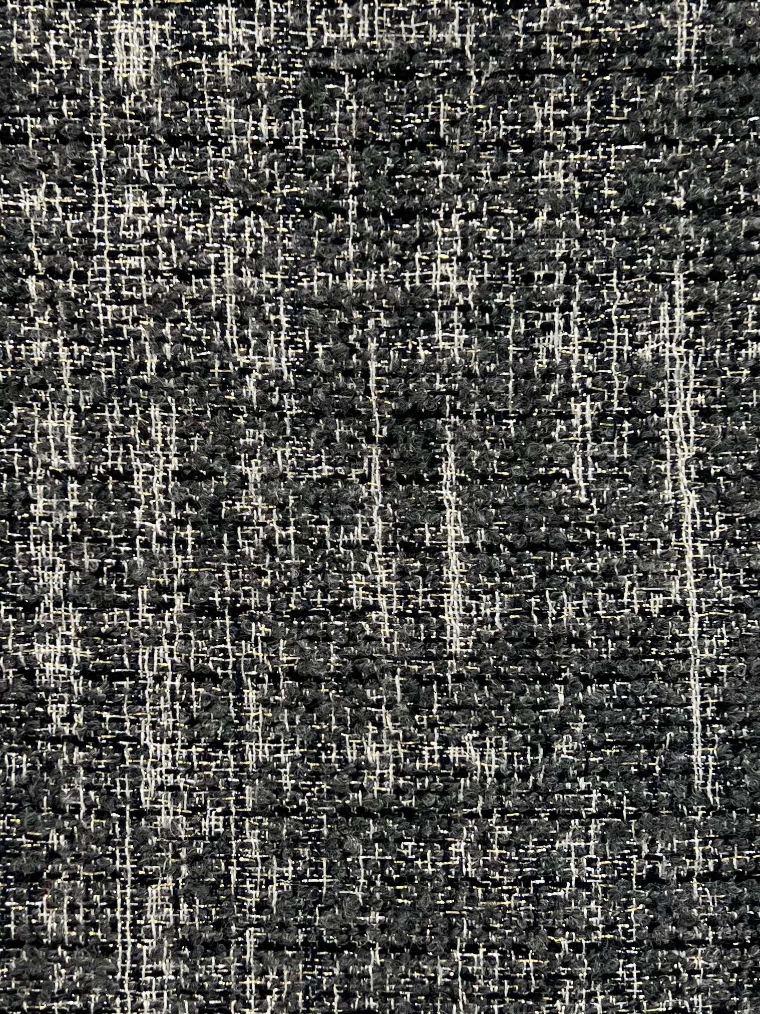 Made in Spain Cotton Poly Lurex Tweed in Charcoal