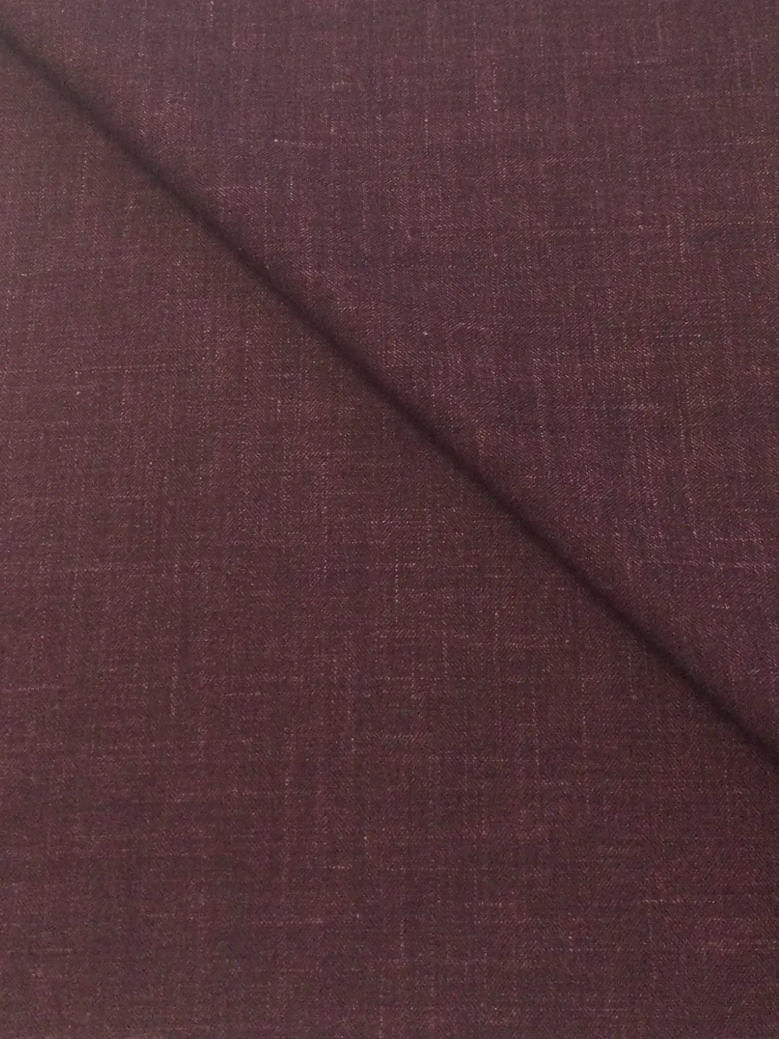 Italian Wool Silk Linen Lycra Blend Herringbone Suiting in Burgundy