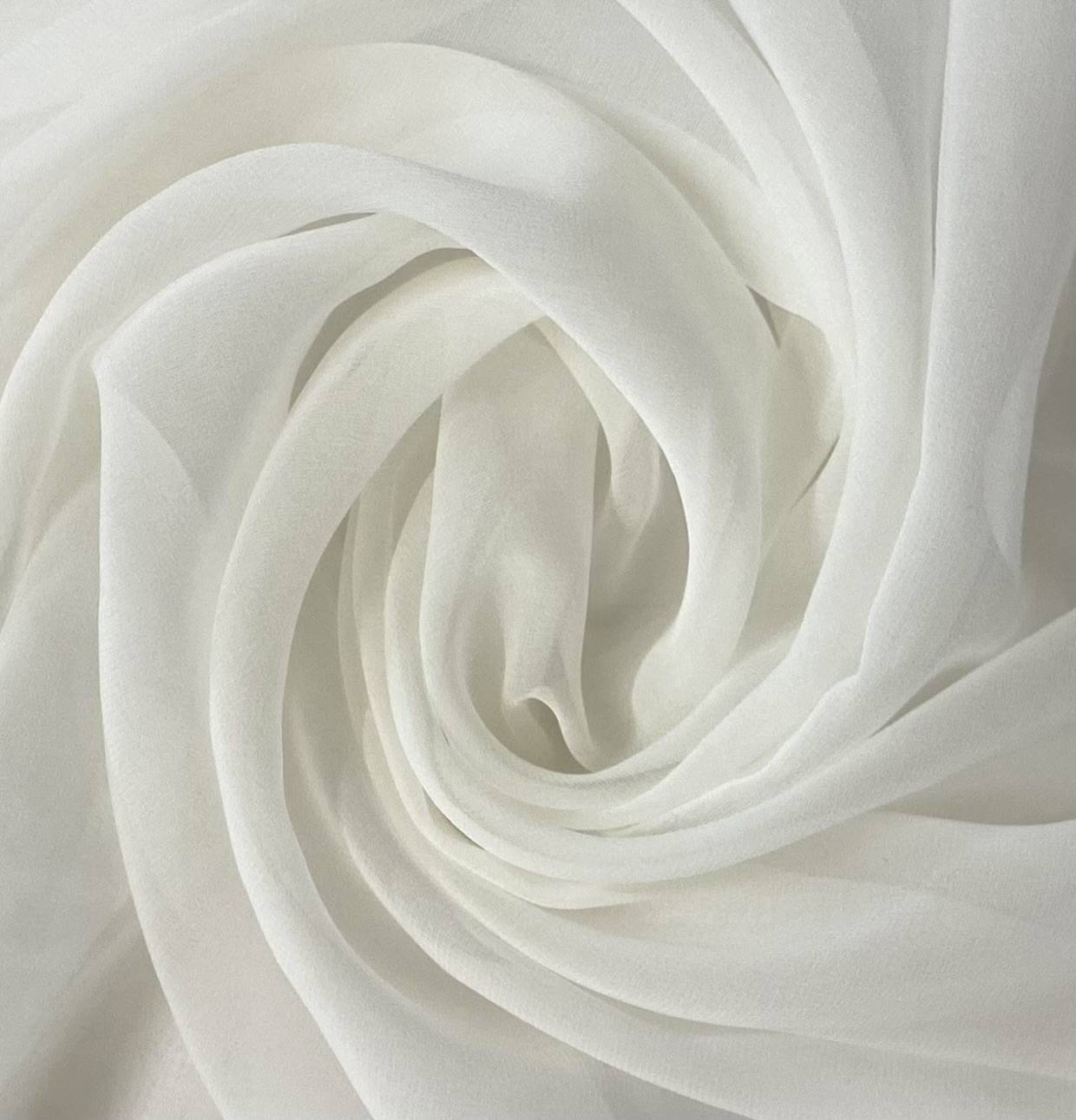 French Silk and Nylon Chiffon in White