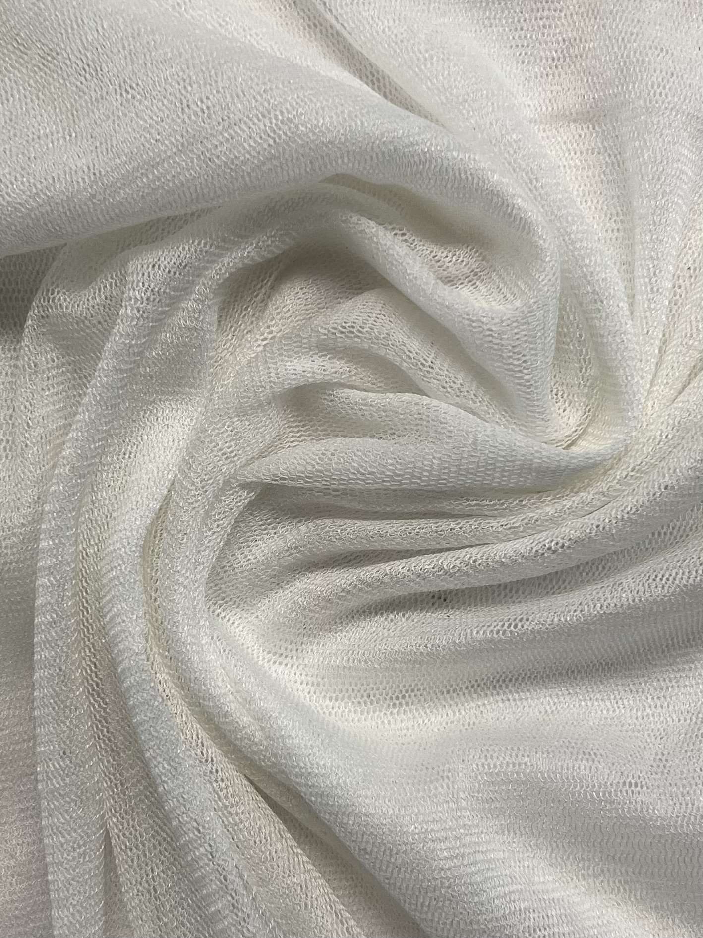 French Silk-Nylon Blend Tulle in Silk White