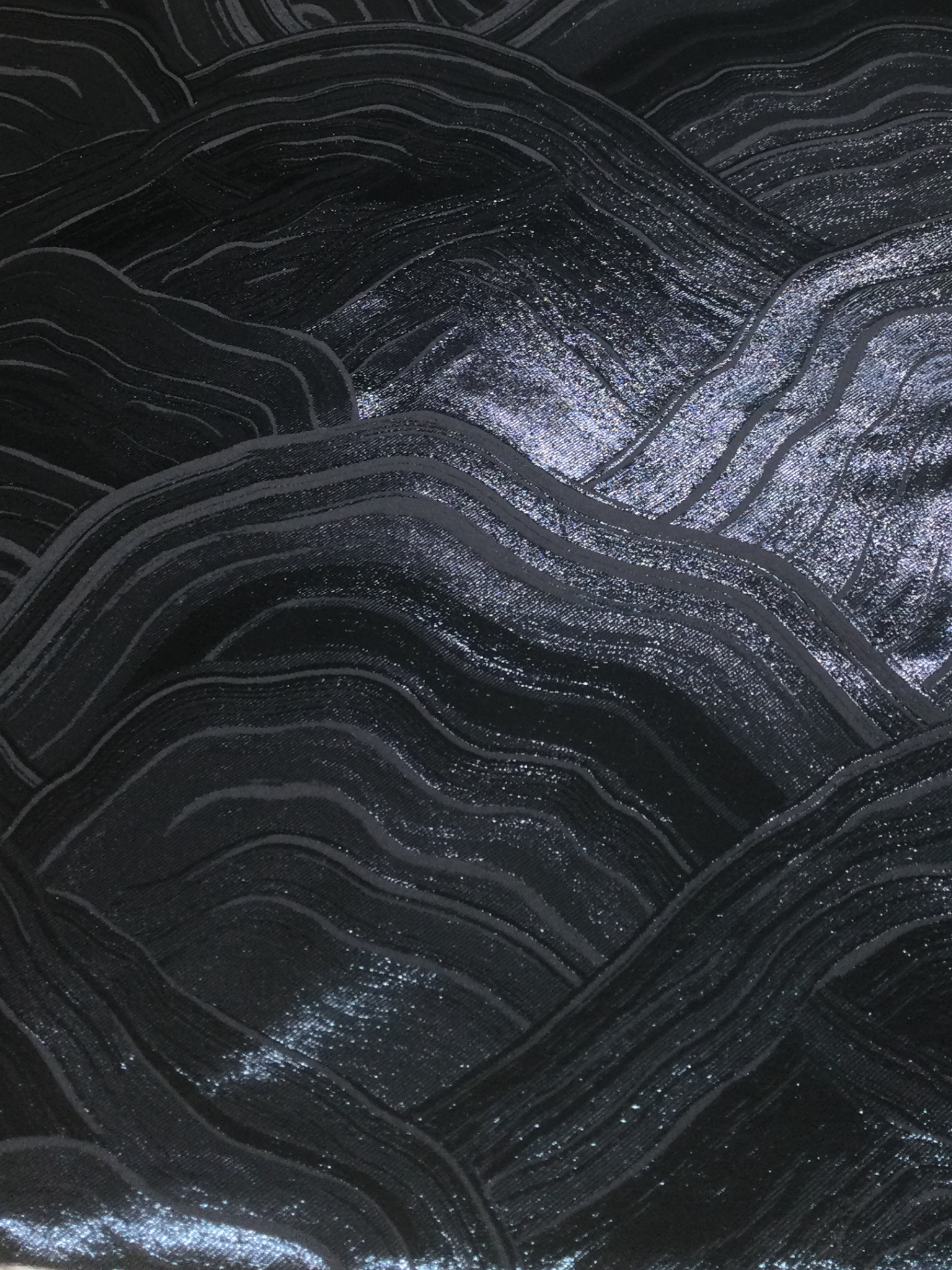 Metallic Brocade in Navy