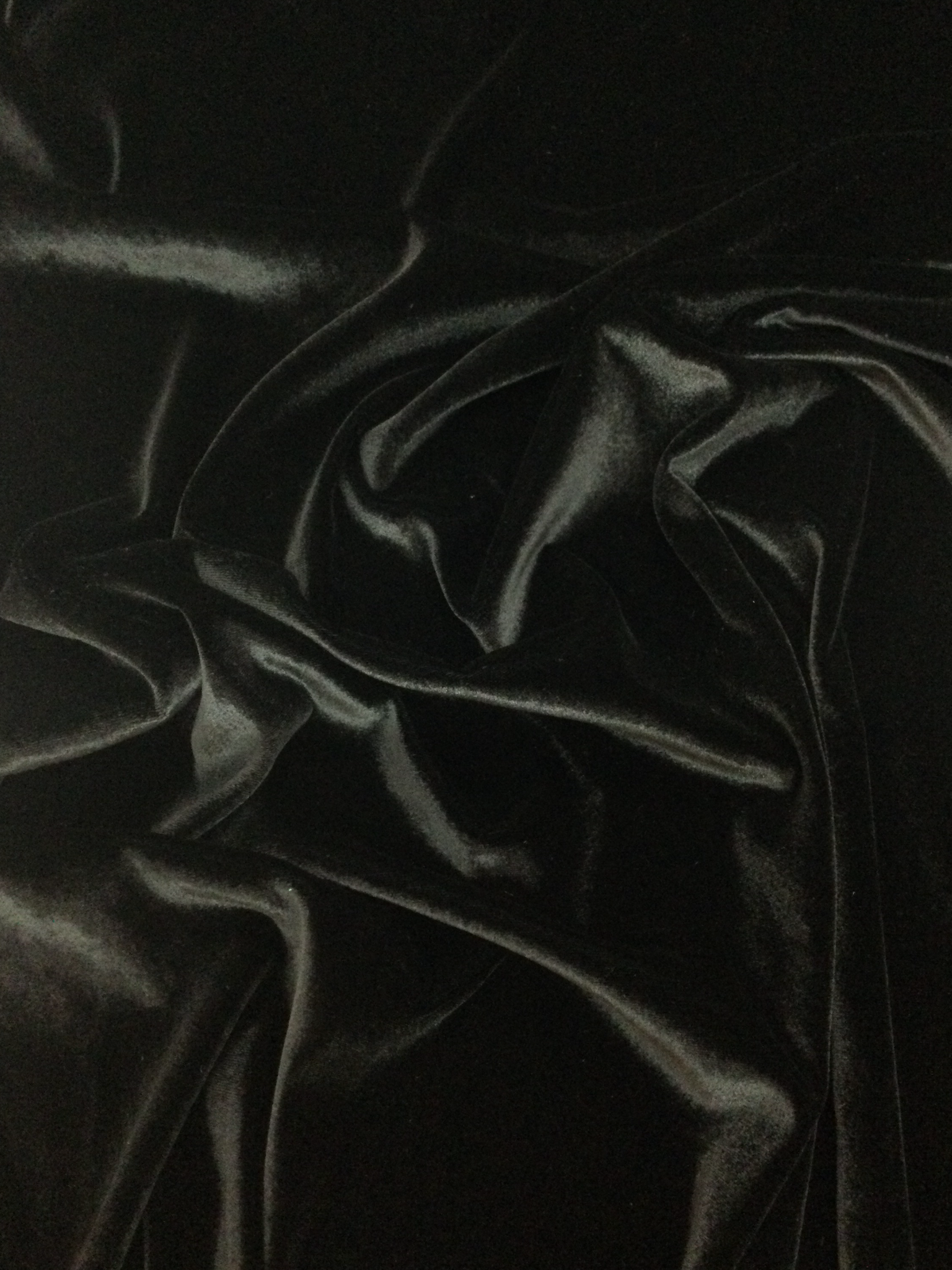 Silk Rayon and Lycra Velvet in Black