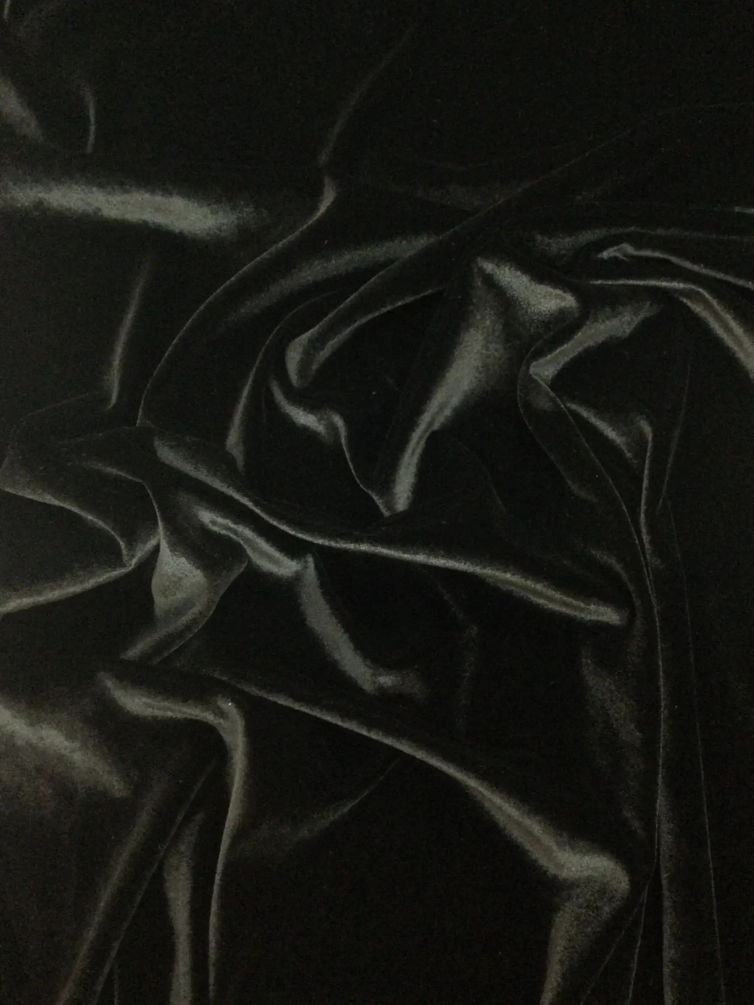Silk Rayon and Lycra Velvet in Black