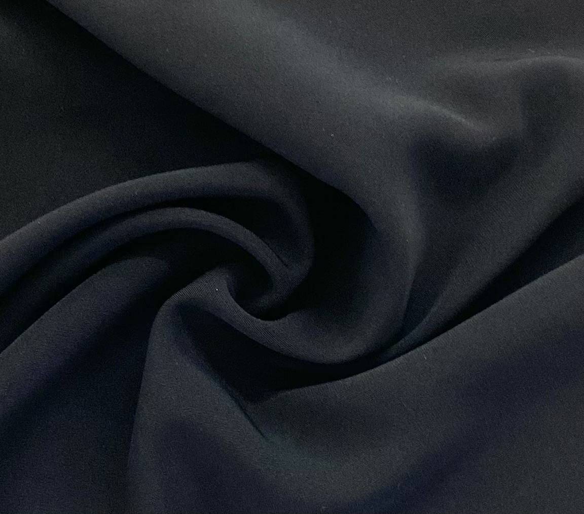 Poly Lycra Stretch Crepe Georgette in Black