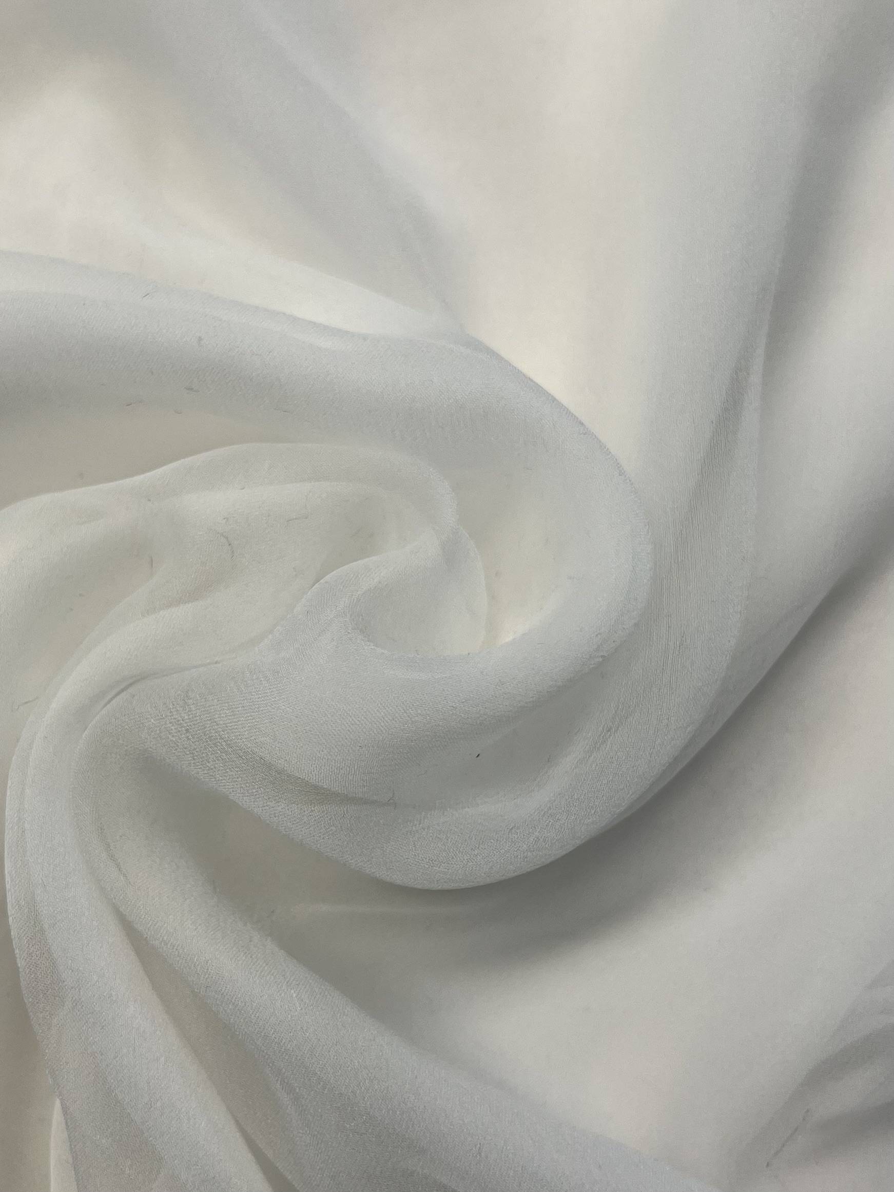 Extra-fine Couture Silk Chiffon in Ghost White