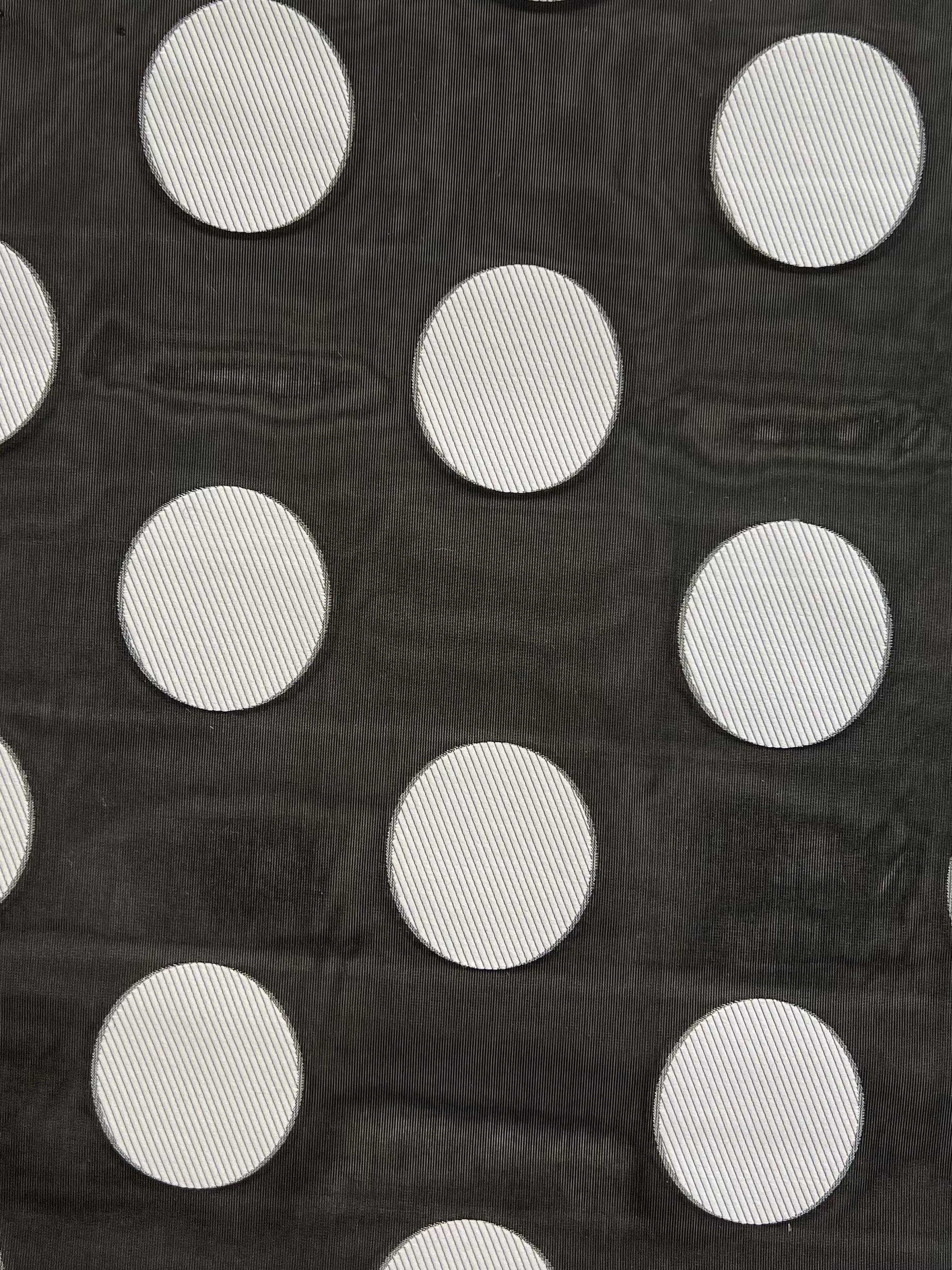 Poly Nylon Blend Polka Dot Organza Fil Coupe in White
