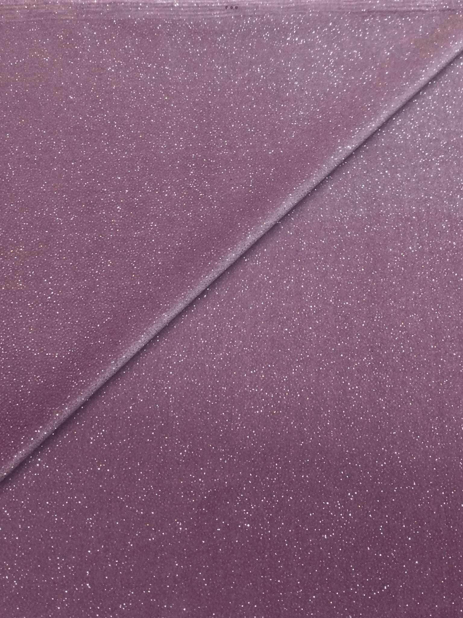 Polyester and Lycra Blend Stretch Glitter Velvet in Lavender